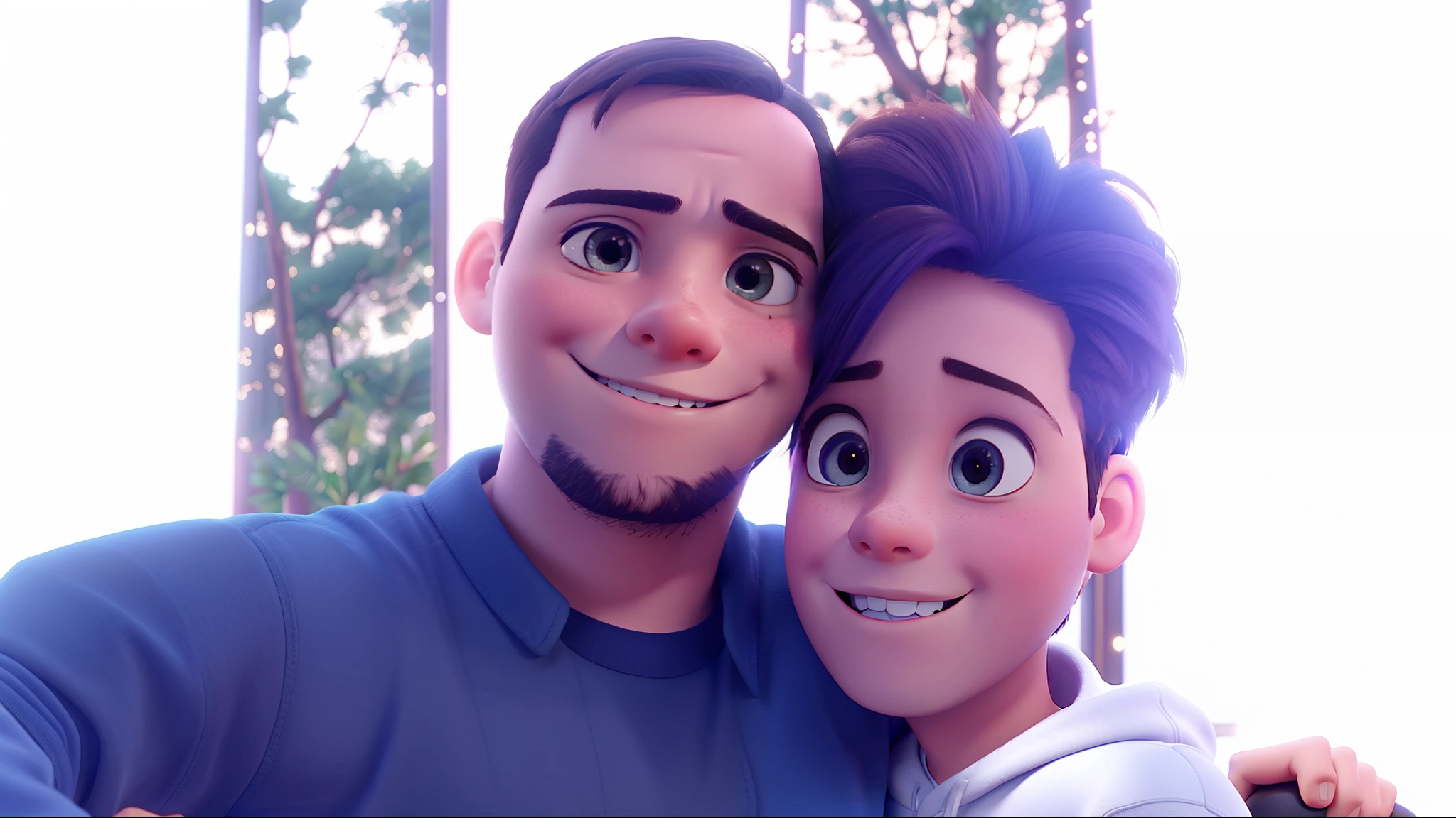 A boy hugging a girl Disney Pixar style, alta qualidade, 8k, melhor qalidade