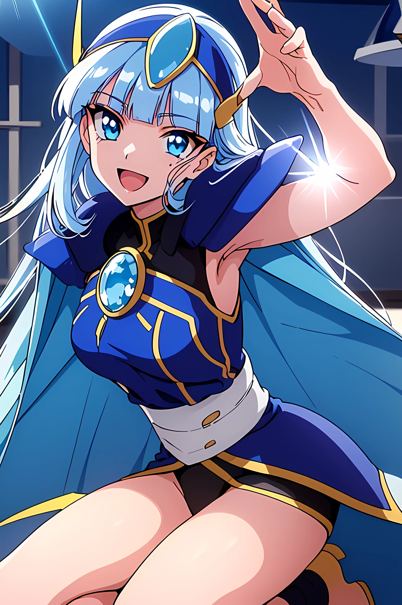 (top-quality:1.3), (masterpiece:1.4),(Anatomically correct), (Full limbs),(complete fingers),(Precise fingertips), (Fine details),(8K),Photorealista, (Best Quality), (awardwinning, Textured skin),(Super Detail),(90s Anime, 9 0s Anime, 9 0 s anime style,anime cels, cel shaded anime),1girll,(Ryuzaki Sea:1.52),Hairband Headgear, Blue Armor, Shoulder Armor, blue cloak, elbow groves, Leotard, White thighs, (dynamicposes:1.27),1 Girl Umi Uzaki Headgear, Blue Armor, Shoulder Armor, blue cloak, elbow groves, Leotard, White thighs,
(joyous expression:1.52),
eyes focus,(Masterfully crafted Glow,Sky Blue Lens Flare:1.7), (Cinematic background), Hyper-detailing, (delicate detail), (intricate detailes), octane renderings, nffsw, (Hyper-detailing:1.15), (softlight:1.2), 1girl in, beautiful a girl, ultradetailed eyes, Mature, Plump, A thick, Rainbow Paint Drop,(super model:1.3), Paint Teardrop, Woman made up of paint, entirely paint, Splat, Splash, Indoors,(Bioluminescent hair:1.1),(radiant eyes),((make - up)),(Cinematic Masterpiece),intensely,Powerful,splashes of colour absolutely eye-catching,(Cinematic headlight),((coustics)),dynamic ungle,beautiful detailed brilliance,Ambient Occlusion,ambient lights,ray trace reflection,(The best lighting、extremely delicate and beautiful),((ciinematic light)),