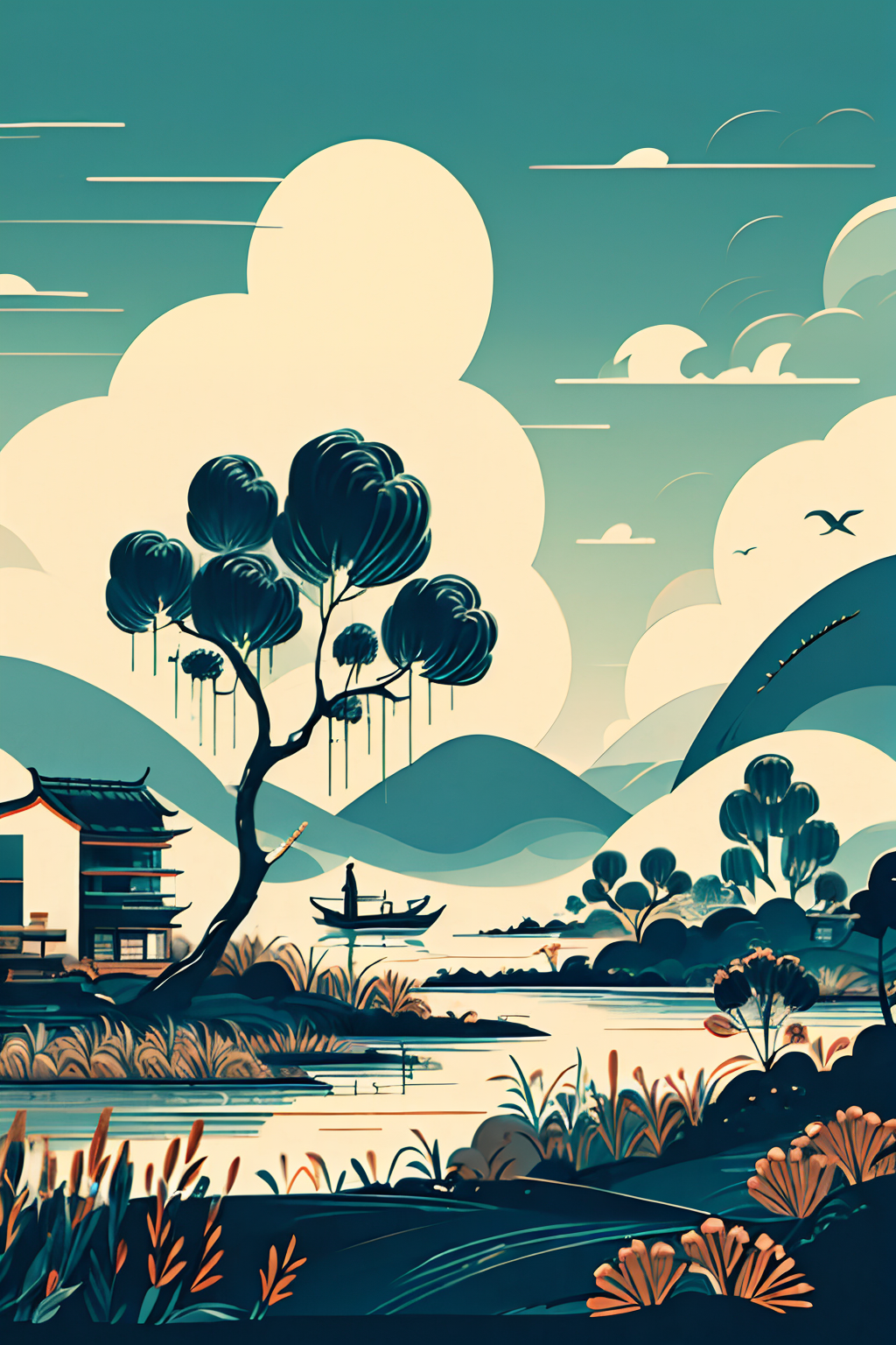 国潮插画-中国山水-sansui v1.0