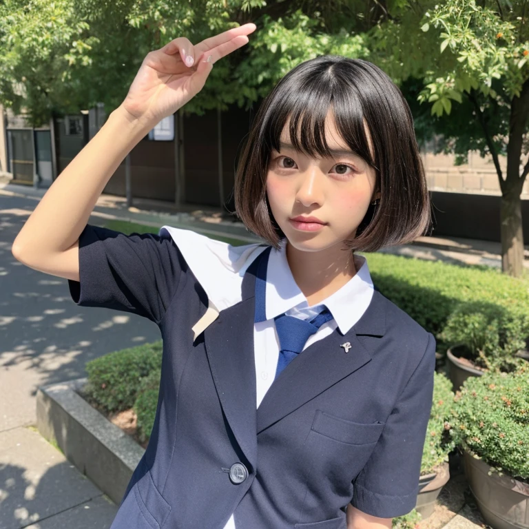 life-like、Japanese、hi-school girl、Gani crotch、Two-handed piece、Bob Hair