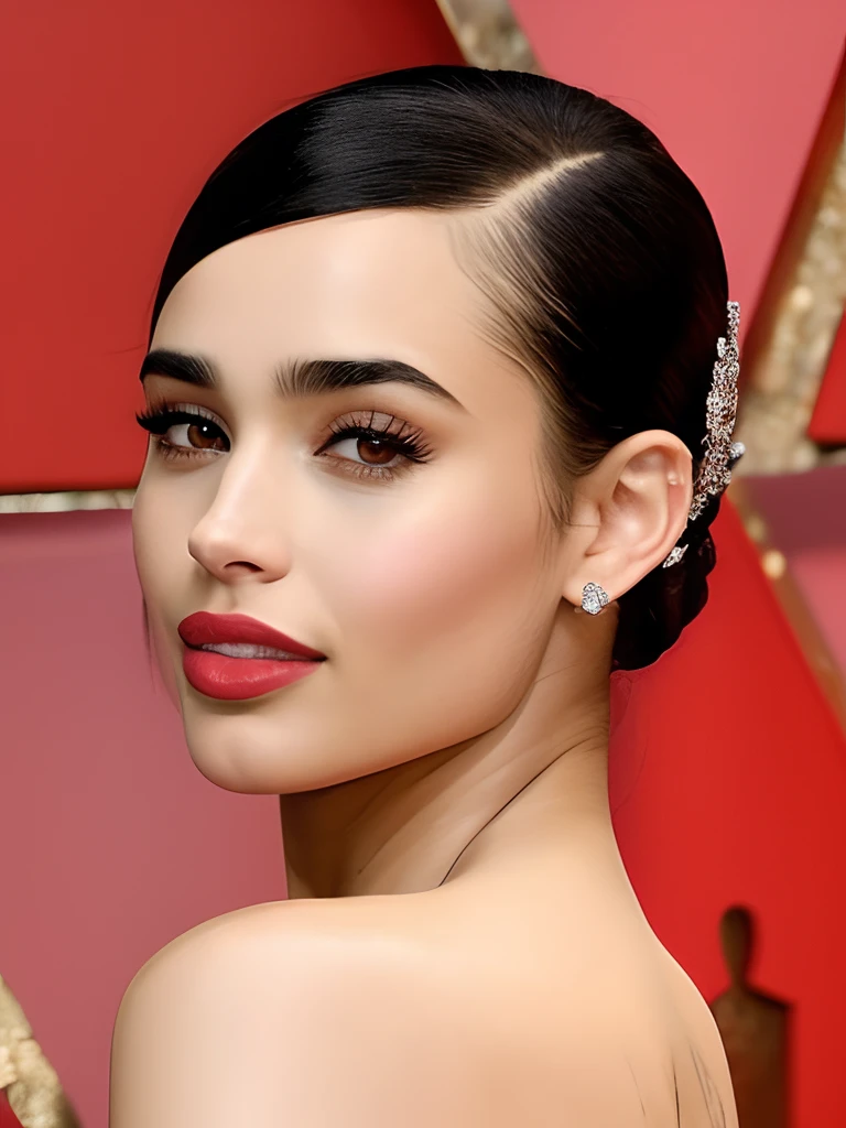 um close up de uma mulher com um batom vermelho e um brinco de diamante, Kiko Mizuhara, Ana de Armas, Lily Collins, Dua Lipa, olivia culpo, Lilly Collins, Retrato de Ana de Armas, Ana de Armas Retrato, lips sexy :5 estilosos, Prominent cheekbones, sharp cheekbones, zoë kravitz