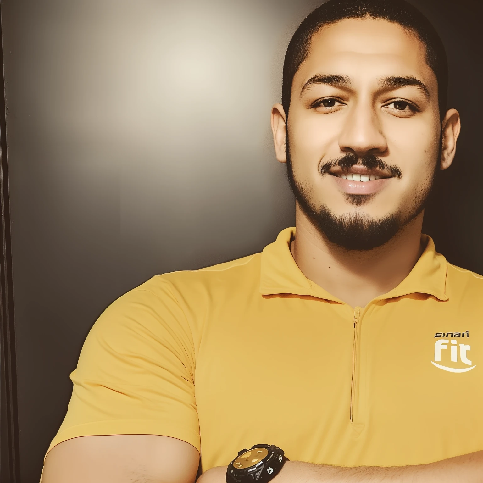 Man in yellow shirt standing with arms crossed, foto encaixar, encaixar, Directed by: Félix Ziem, foto de corpo inteiro, Condutor de Ene, Saadane AFIF, arms crossed on chest, Furio Tetesschi, Fit physique, barret frymire, Ronaldo Nazario Fenomeno, Mohamed Chahin, Ronaldo Nazario