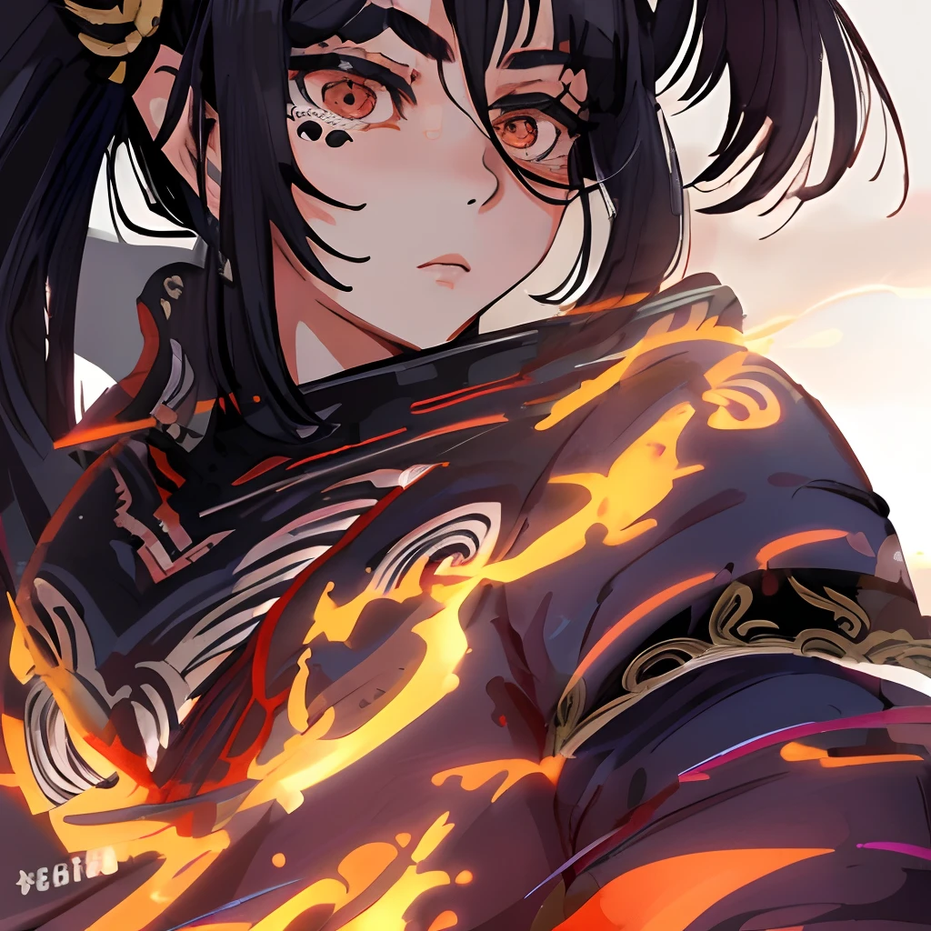 Beautuful Women、Scenery of Edo、Ponytail Black Hair、Samurai、(top-quality、Superb Detail:2)、Battle Scenes、A sexy