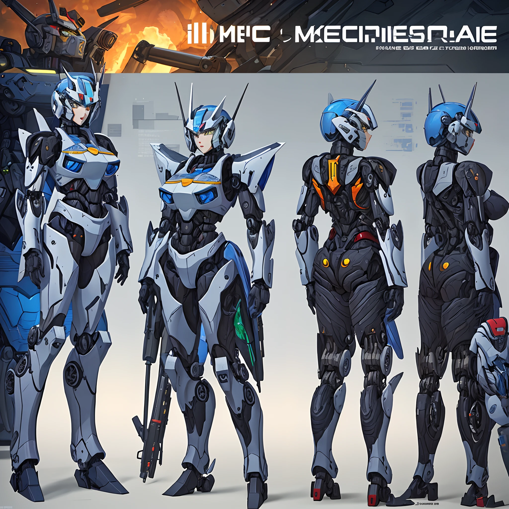 full bodyesbian,Three View,Mecha three views,mechs,Future mecha,Technologie,Transformers,HD8K,metalictexture,Whole body diagram,Virtual Engine,Game art,best illuminate,complete view,A sense of strength