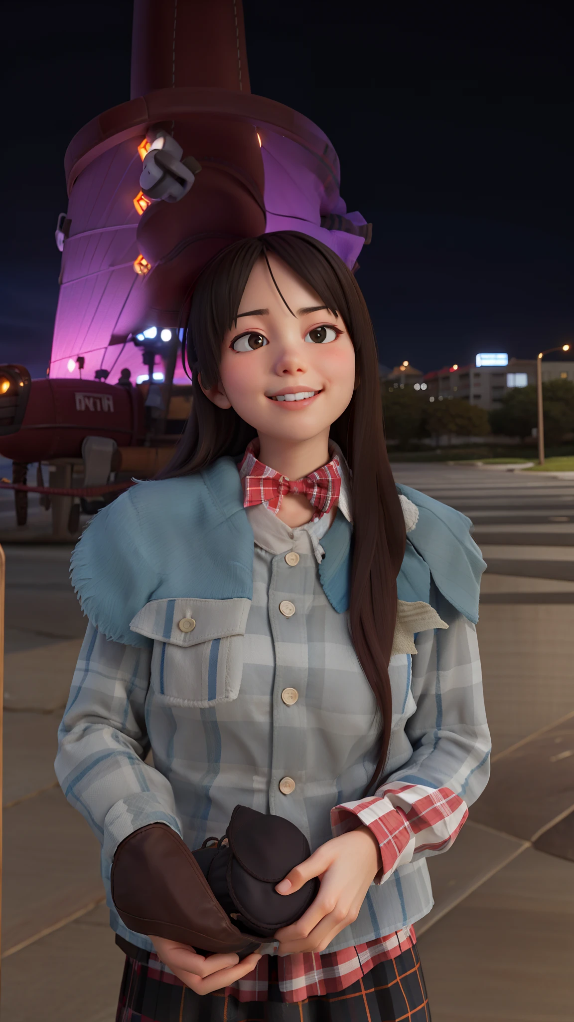 masterpiece, high quality best quality,1girl, bangs, beach, blue_sky, blush, bow, breasts, checkered, checkered_shirt, checkered_skirt, cloud, cloudy_sky, collarbone, day, envelope, giving, grass, hair_bow, heart, holding, holding_letter, horizon, incoming_gift, kazami_yuuka, leaning_forward, lens_flare, letter, light_rays, long_hair, looking_at_viewer, love_letter, mountain, mountainous_horizon, ocean, outdoors, plaid, plaid_background, plaid_bikini, plaid_bow, plaid_bowtie, plaid_bra, plaid_dress, plaid_headwear, plaid_jacket, plaid_legwear, plaid_necktie, plaid_neckwear, plaid_panties, plaid_pants, plaid_ribbon, plaid_scarf, plaid_shirt, plaid_skirt, plaid_vest, pov, shirt, skirt, sky, smile, solo, sun, sunbeam, sunlight, tree, unmoving_pattern
