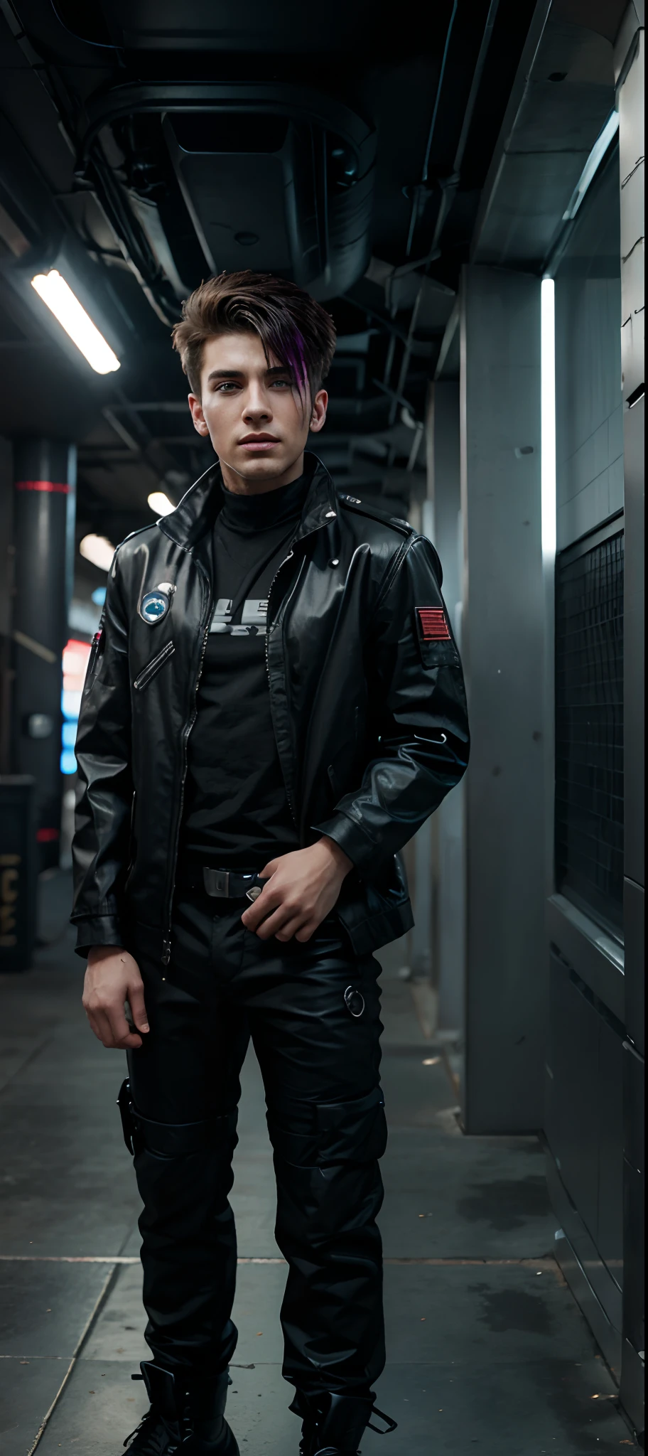 Change background cyber punk handsome boy, realistic face, 8k, ultra realistic