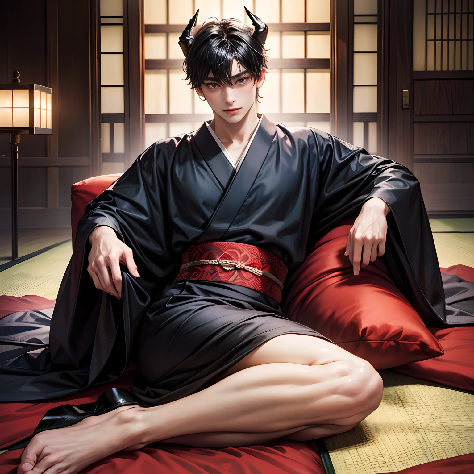 ((1 male, evil lewd depraved homosexual dragon king, caught by the testicles from behind))