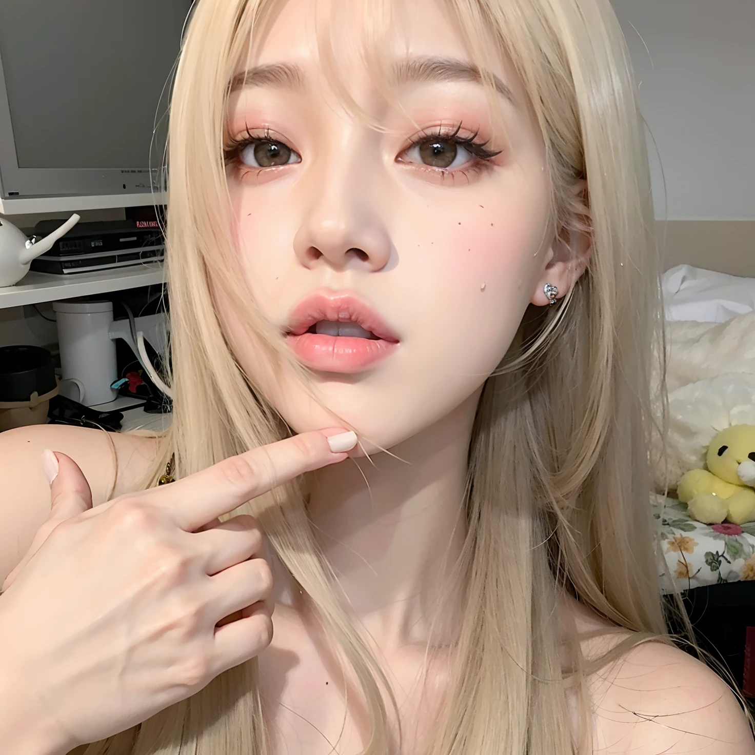 Mujer rubia con el pelo largo posando frente a un muro de piedra., Lalisa Manobal, Parque Roseanne de Blackpink, sakimichan, ulzzang, heonhwa choe, Lalisa Manoban de Blackpink, Sun Yunjoo, con cabello largo y rubio, Hermosa Delfina, Una chica con cabello rubio, Chica coreana, El Corte Hime, jinyoung shin