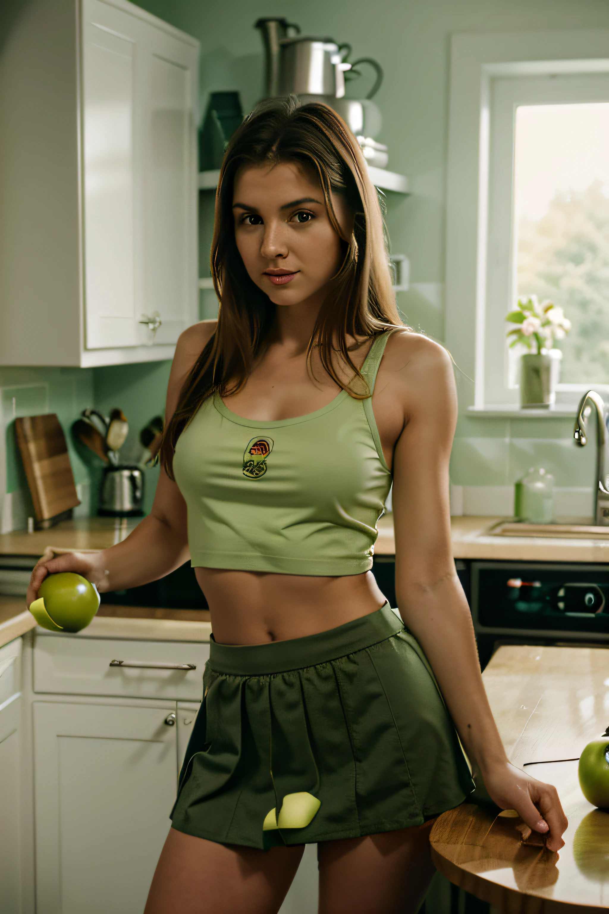 Mulher bunda grande e empinada de calcinha verde