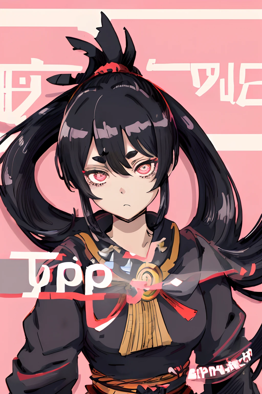 Beautiful body、Beautiful adult woman、Big eyes、Ponytail Black Hair、Samurai、(top-quality、Superb Detail:2)、(battle with monster)