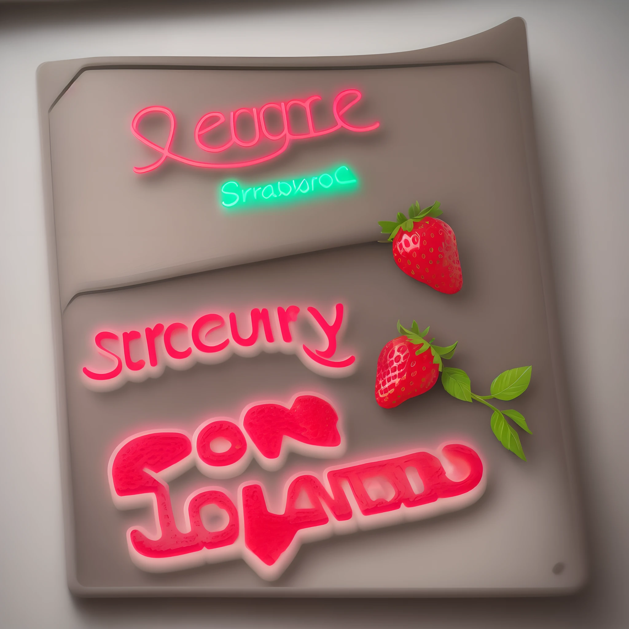 neon strawberry logo png