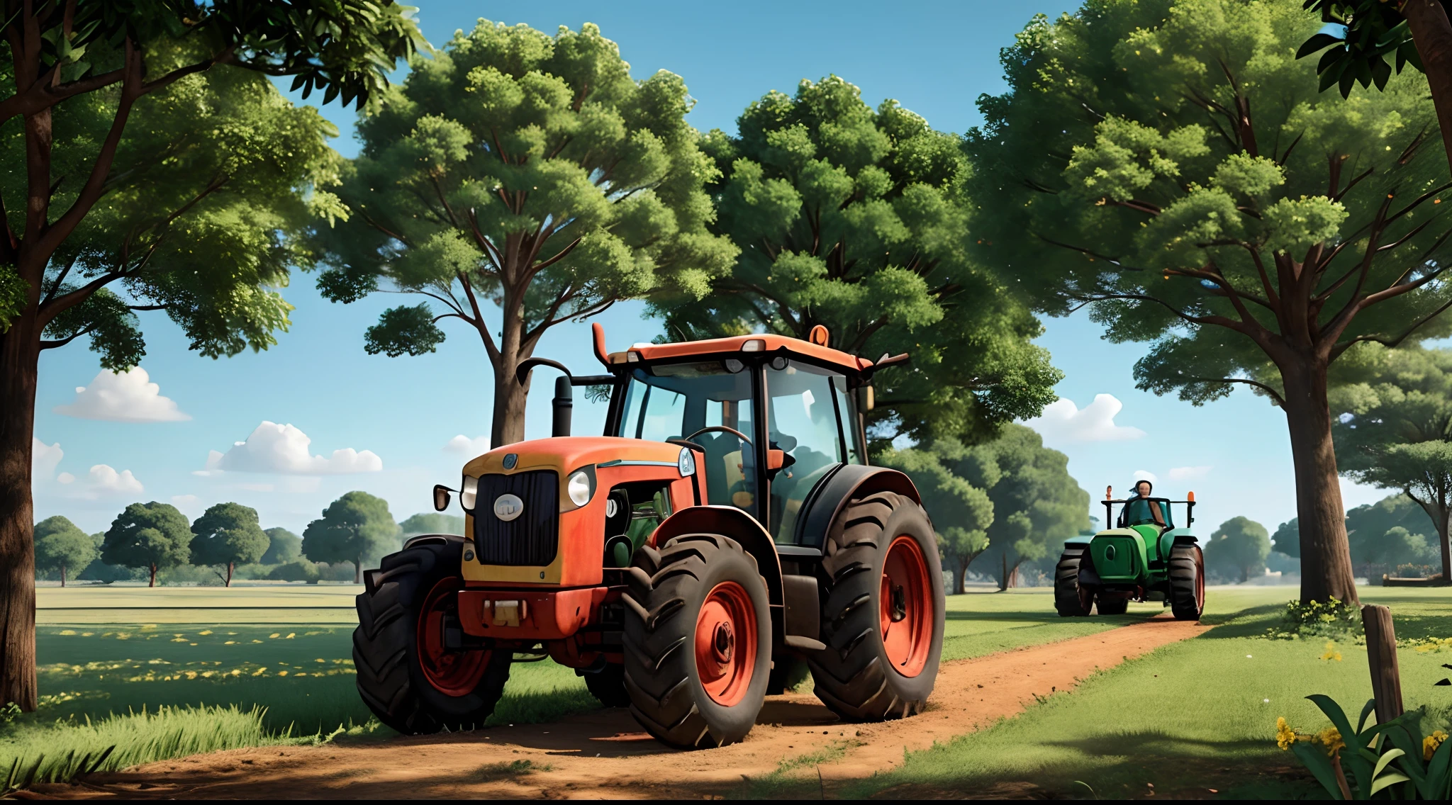 A tractor in a plantation