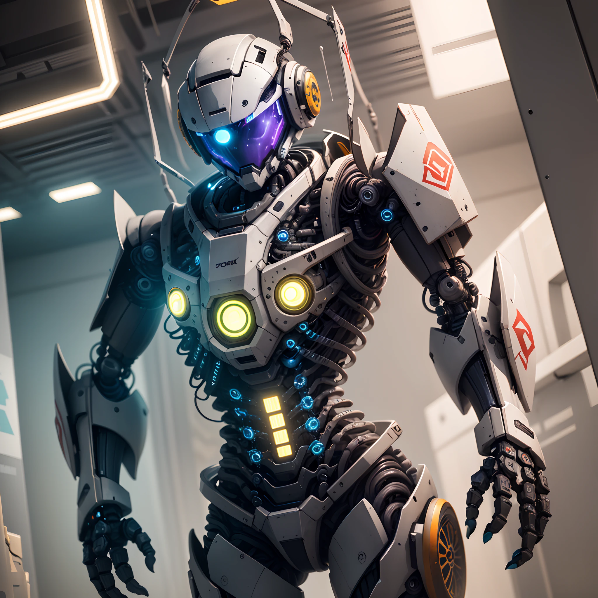 Robo 3D estilo cyber punk futuro