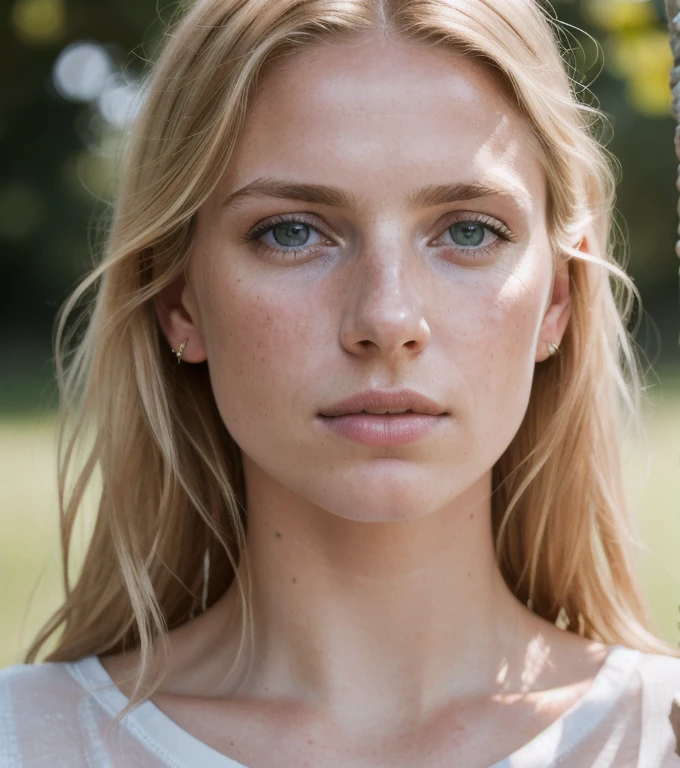 angel, armor gold (masterpiece, best quality, high resolution:1.4), 1girl, angel, skin pores texture, Hair blonde, HD , Photography, movie, cinematic, full Body, Realistic, (8k, RAW photo, best quality, masterpiece:1.2), (realistic, photo-realistic:1.33), best quality, detailed eyes blue, cute,natural lighting, depth of field, film grain, wrinkled skin, sharp, detailed and realistic portrait of a woman ,(freckles:0.5) , outside, wearing a white t shirt, staring at camera, chapped lips, soft natural lighting, portrait photography, magical photography, dramatic lighting, photo realism, ultra-detailed, intimate portrait composition, Leica 50mm,