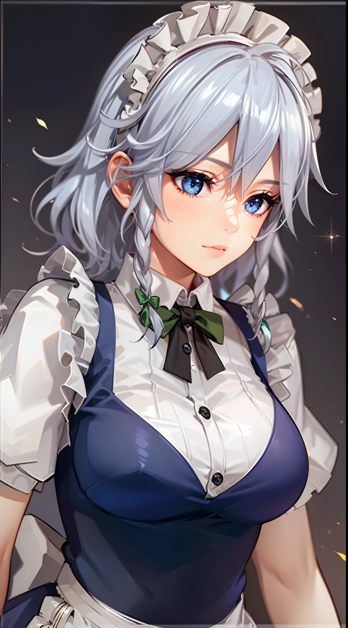 (Unity 16K Wallpaper, masutepiece, Best Quality, Ultra-detailed, extremely details CG, Cinematic lighting, Detailed, Beautiful detailed eyes, Solo),超A high resolution,Fine skin,A sexy,maid, maid apronl, Maid headdress