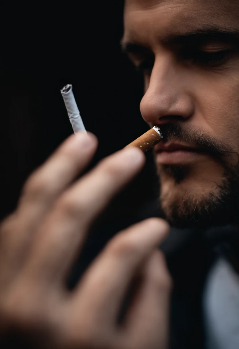 My friend smoked a cigarette and mysteriously raised his index finger to show me