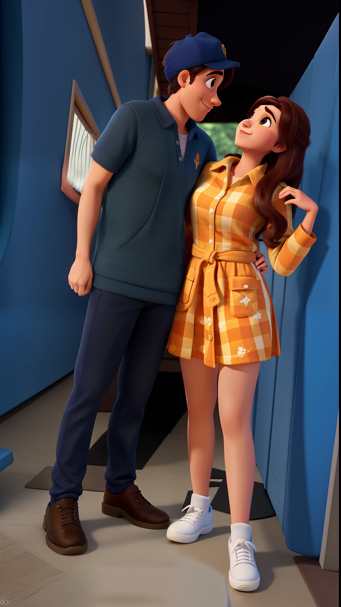 Um casal apaixonado estilo disney pixar, alta qualidade, melhor qualidade