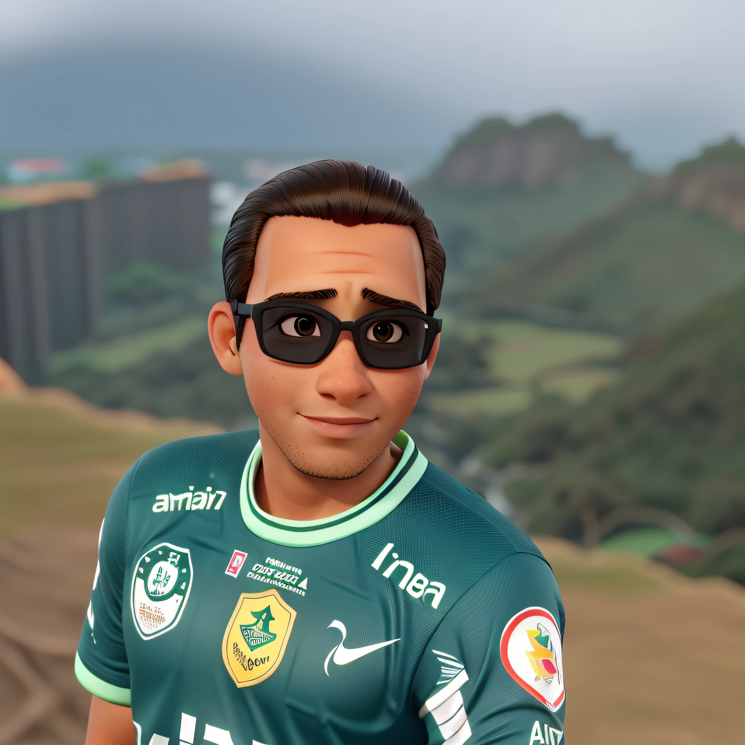 jovem de 34 anos, moreno de pele clara, olhos castanhos, cabelo castanho, torcedor do palmeiras