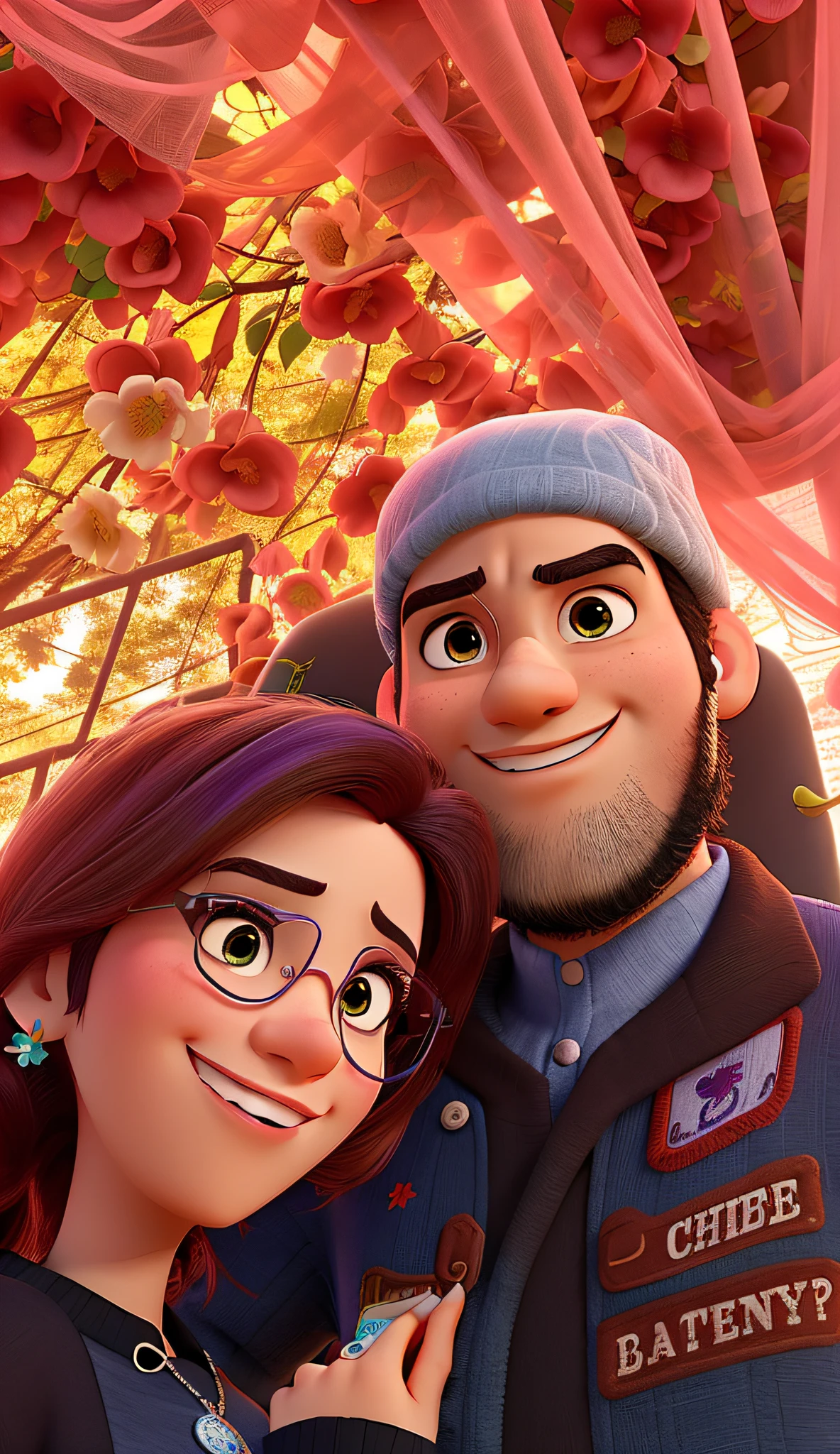 Um casal estilo pixar em alta qualidade