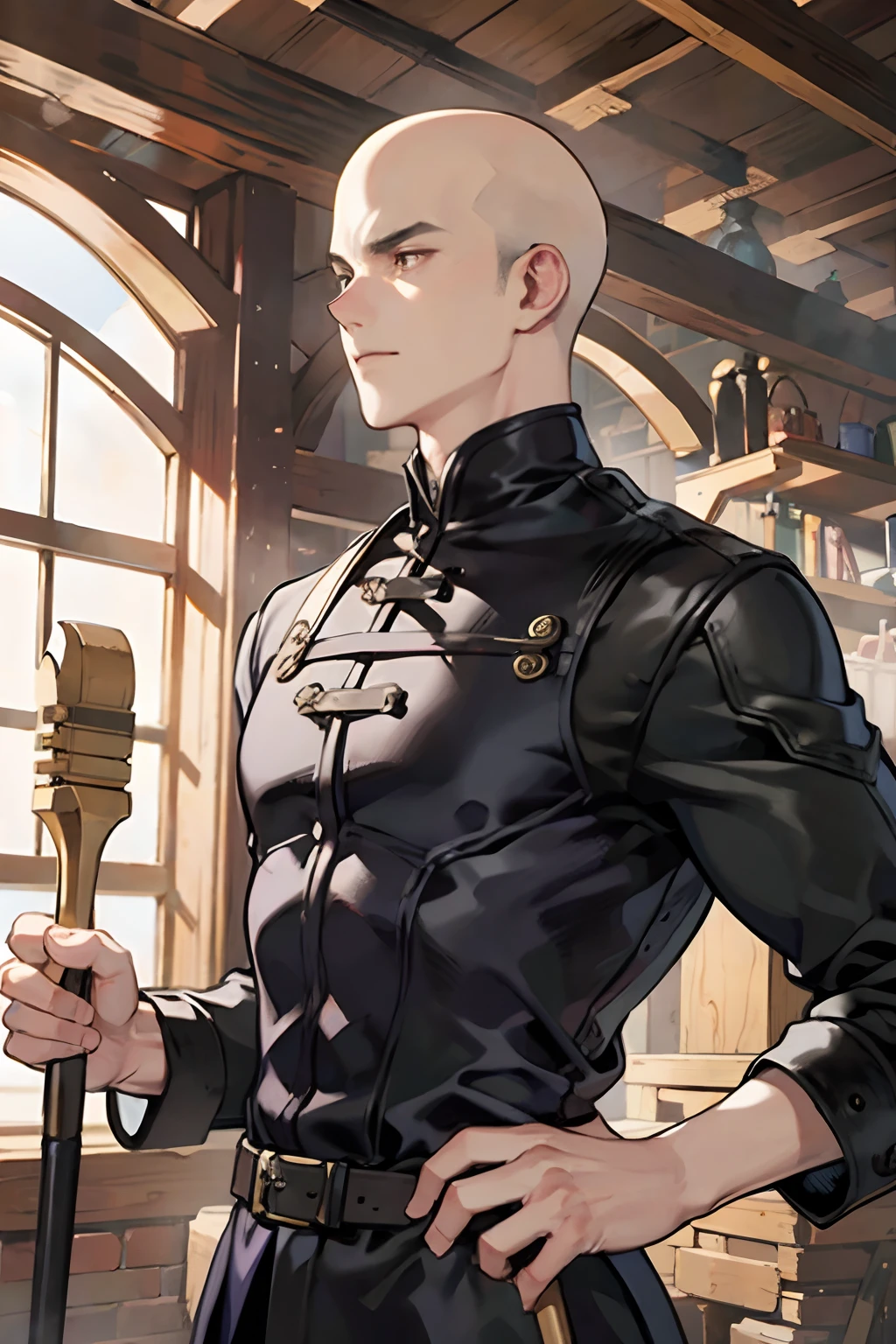 baldness,blacksmith,strong,Mallet
