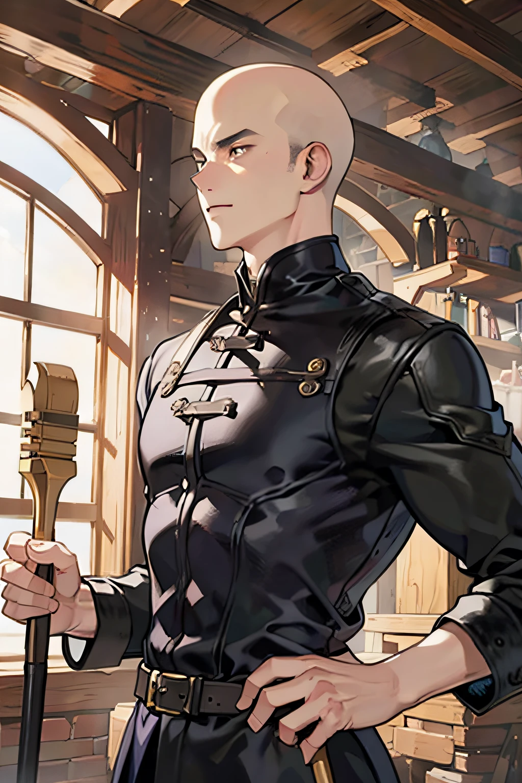baldness,blacksmith,strong,Mallet