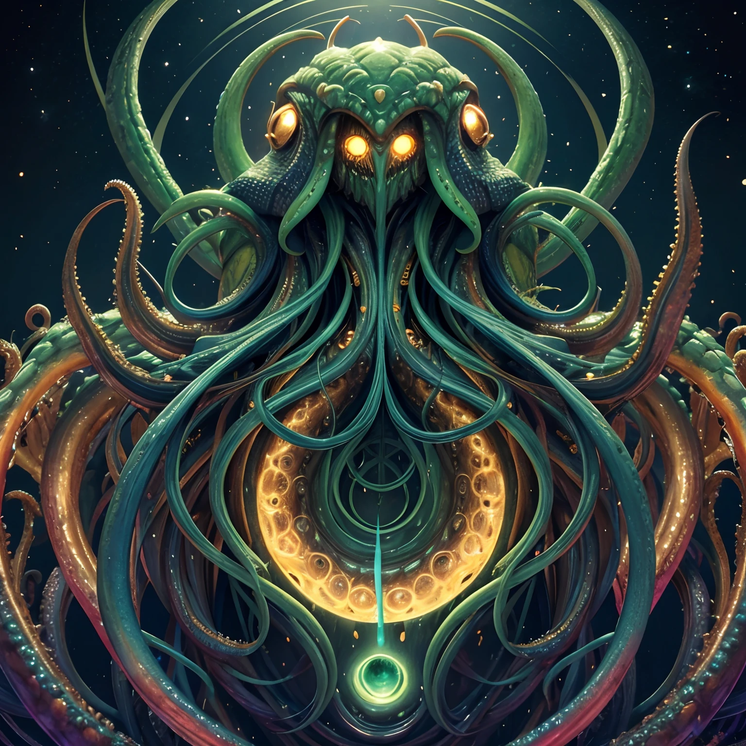 (Cosmic-horror), celestial (Cthulhu-inspired:1.3), viscous fluid (masterpiece:1.2), (femme-fatale:1.2) amorphous slime, (maximalist:1.3) (best-quality:1.2) (HDR-10:1.2) (sharp:1.2) (best-resolution:1.2) (picturesque:1.3) (idealistic:1.4) (maximalist:1.3) (stunning-environment:1.2) (skilled:1.3) (irresistible:1.4)