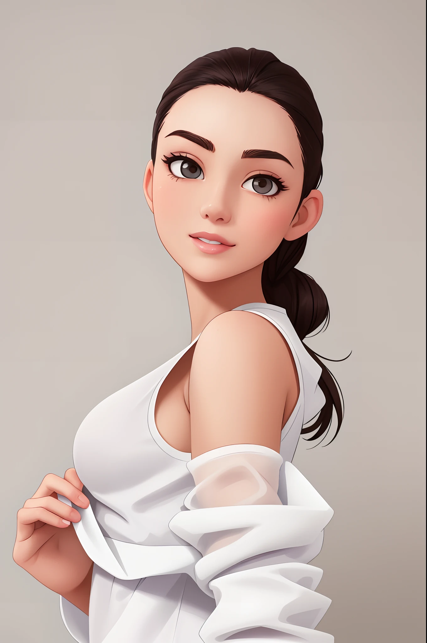 a close up of a woman with a white shirt on posing, beautiful face and flawless skin, photo of a beautiful woman, attractive female face!!!, attractive woman, a beautiful young woman, attractive face and body, a beautiful woman in white, portrait of a beautiful model, perfect face model, gorgeous attractive face, beautiful female model, attractive girl, attractive female face
