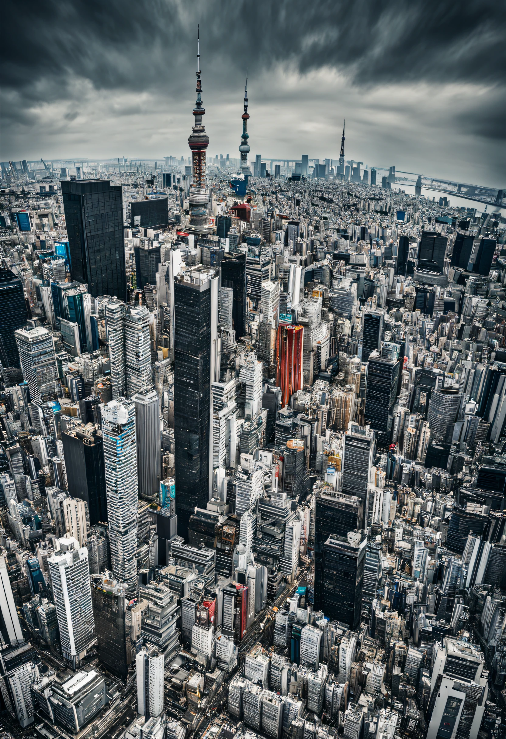 Futuristic cities、kosmos、spaceships、Huge city、Futuristic City Tokyo