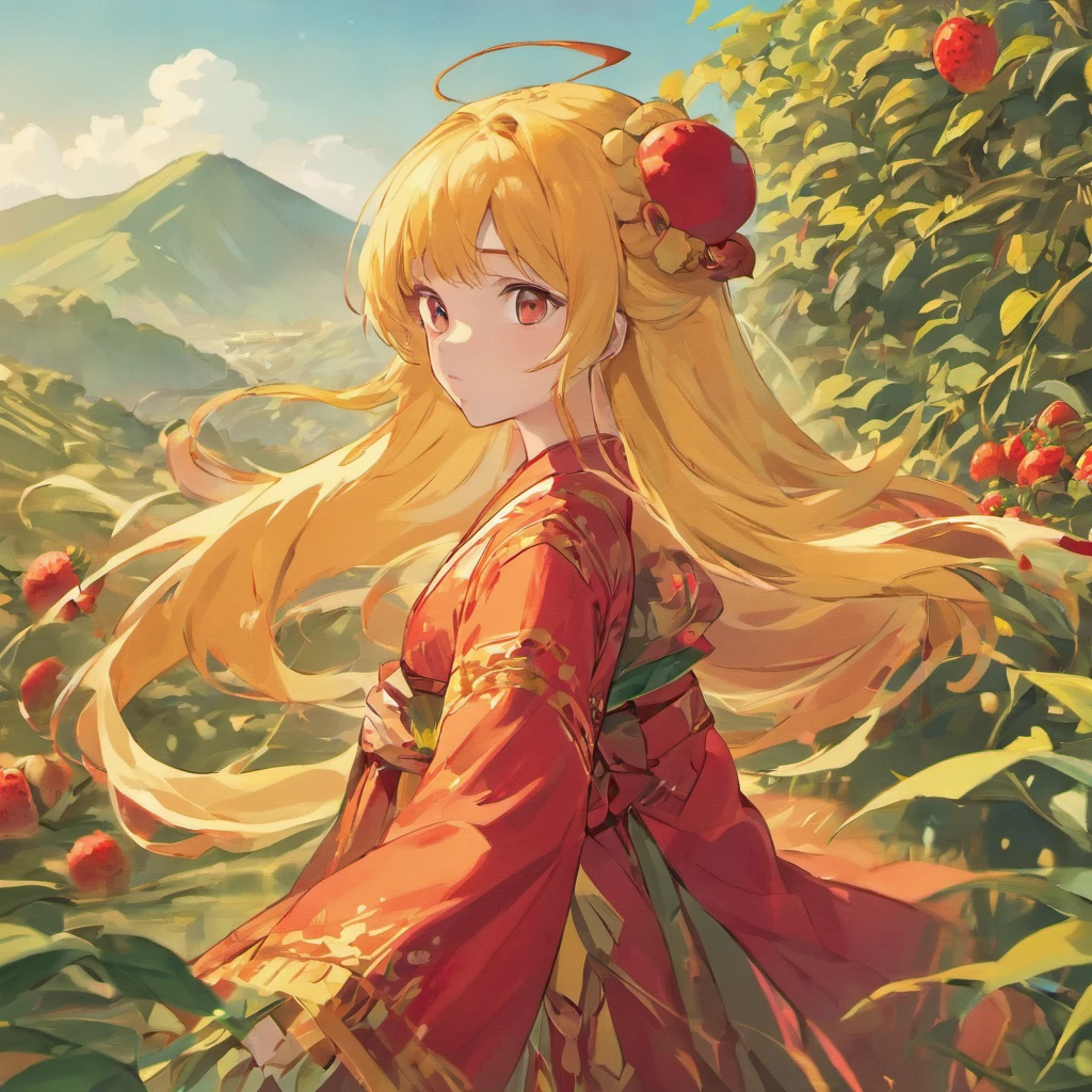 Red color,morango,Flat illustration style,senior color matching,exquisitedetails,Dunhuang wind,National style,China-style,Landscape painting,Strawberry packaging design