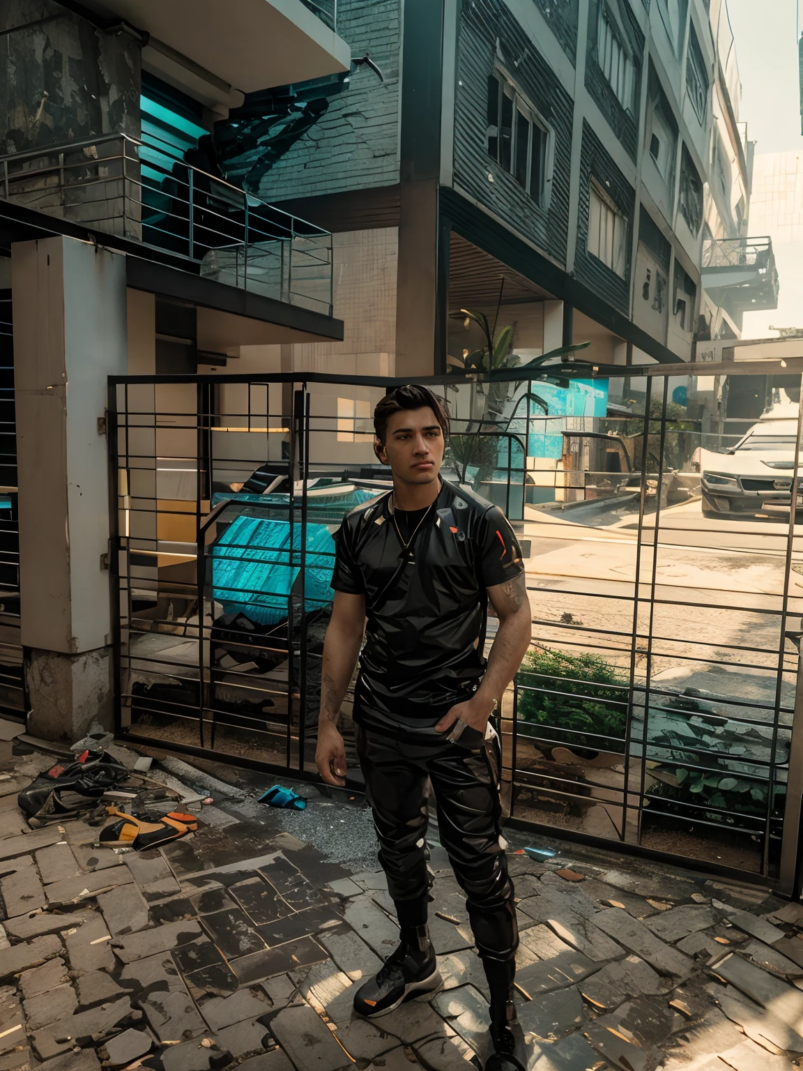 Change background cyberpunk handsome boy realistic face .8k. ultra realistic