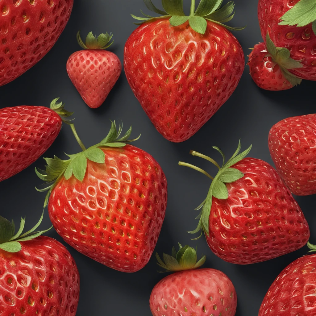 red colour，Close-up of strawberries，Appetite，Realisticstyle，senior color matching，exquisitedetails，Strawberry packaging design