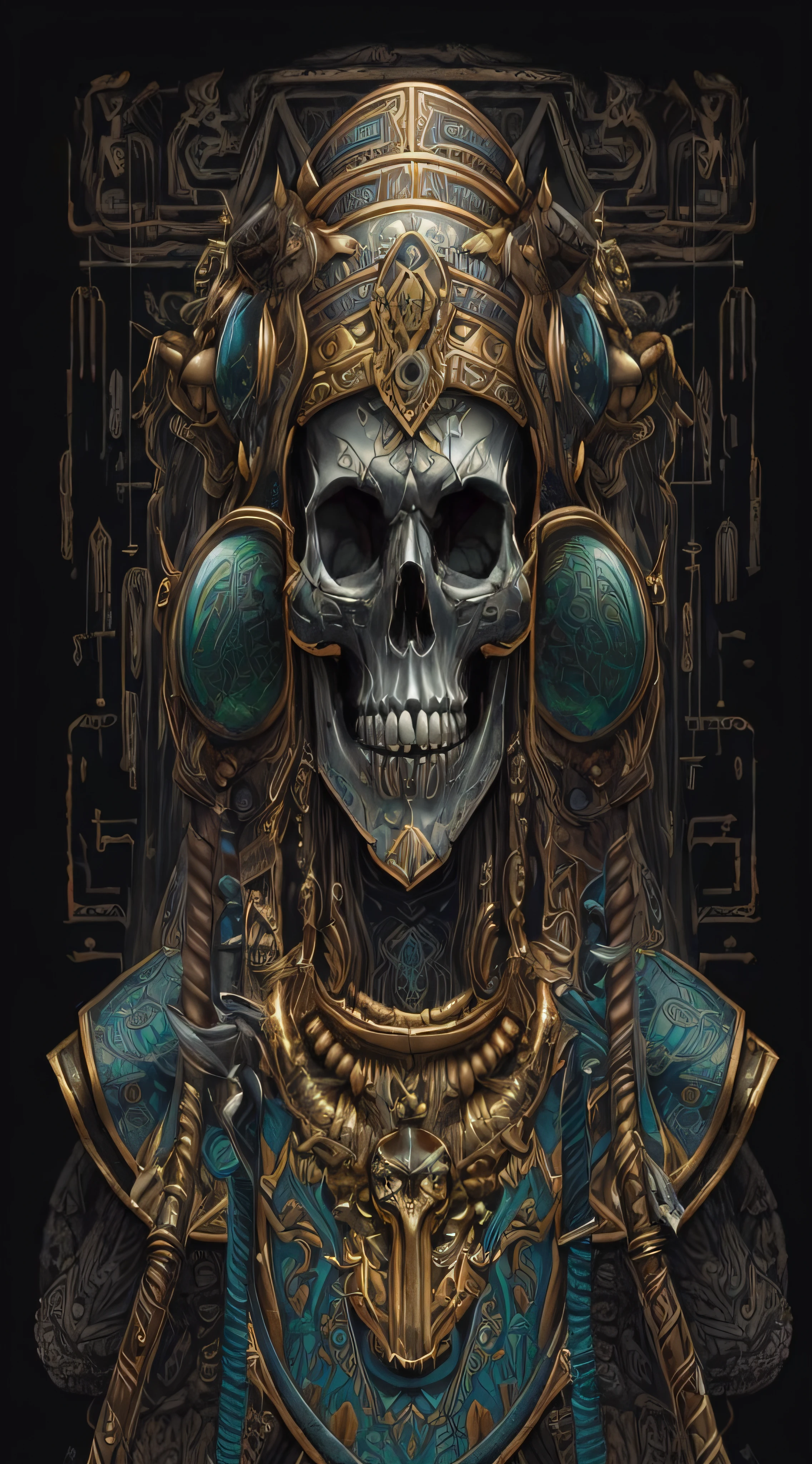 a close up of a person with a skull on their head, digital art inspired by tomasz alen kopera, Artstation contest winner, digital art, 4k highly detailed digital art, 4k detailed digital art, fantasy skull, digital steampunk art, dark but detailed digital art, intricate digital painting, highly detailed digital artwork, steampunk digital art