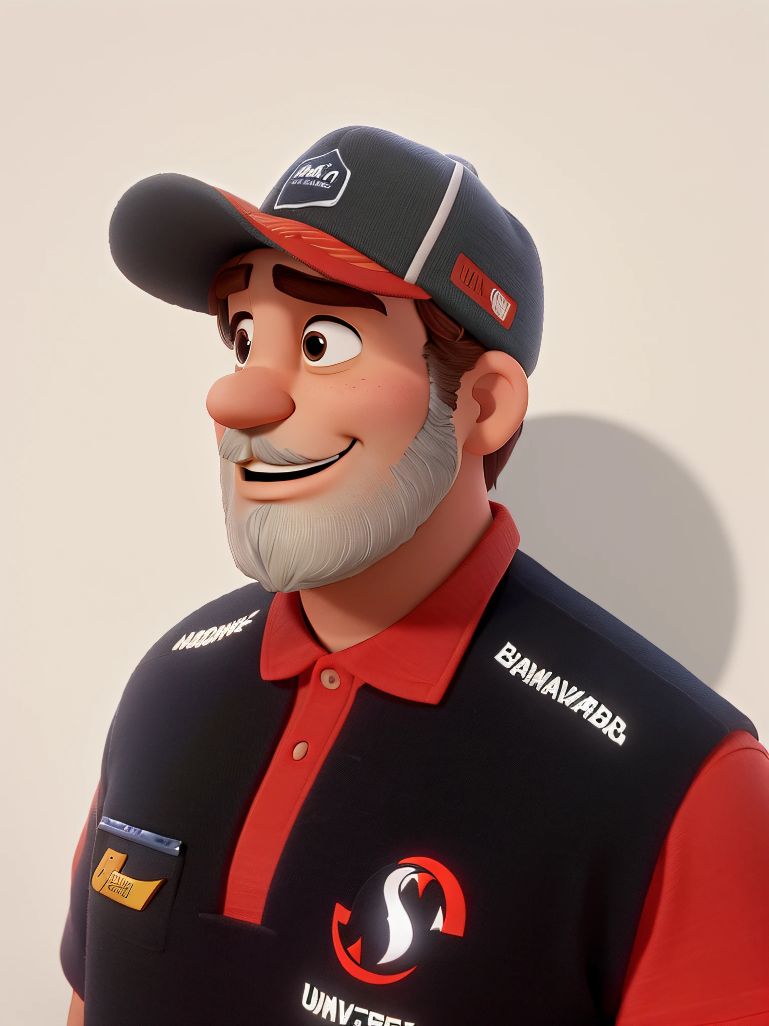 Um Homem Branco Meia Idade Com Barba Grisalha e Cabelo Grisalho Estilo Disney Pixar, Alta Qualidade, Melhor Qualidade