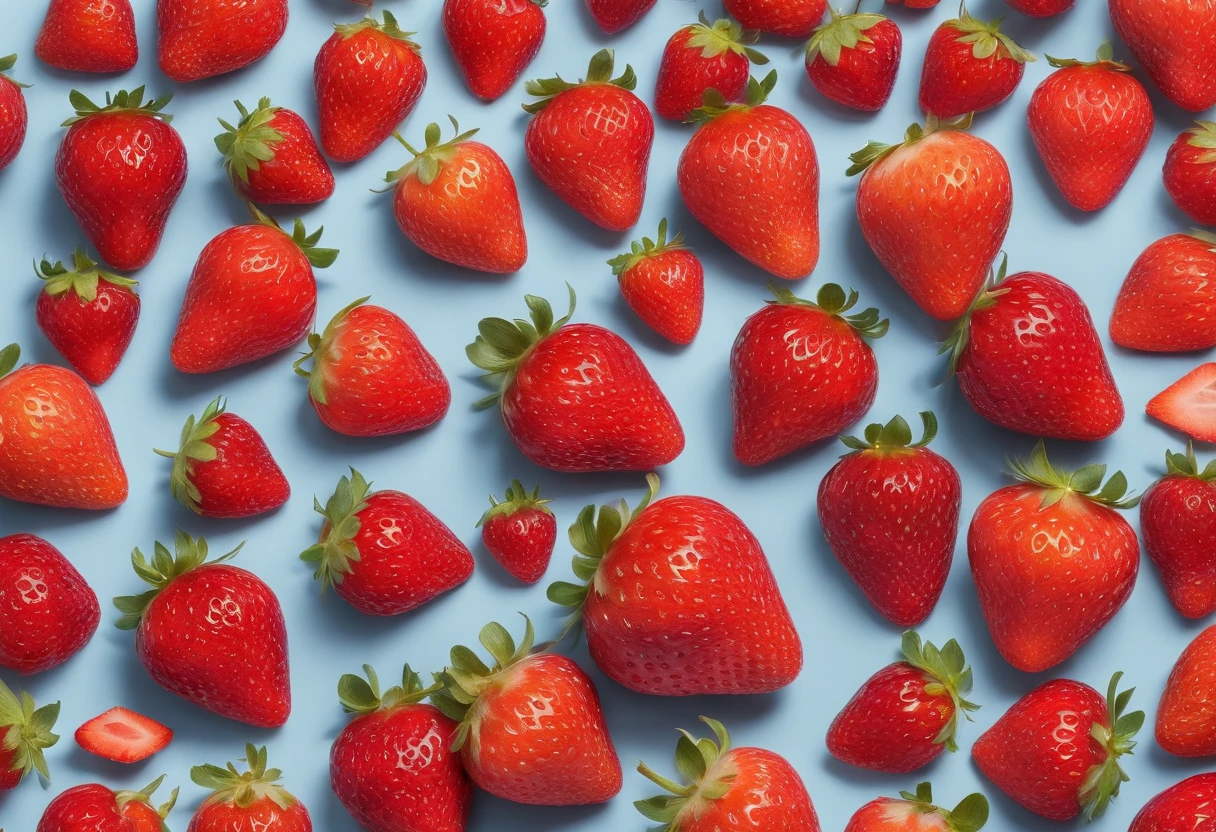 red colour,Close-up of a strawberry,Appetite,Realisticstyle,senior color matching,exquisitedetails,Strawberry packaging design