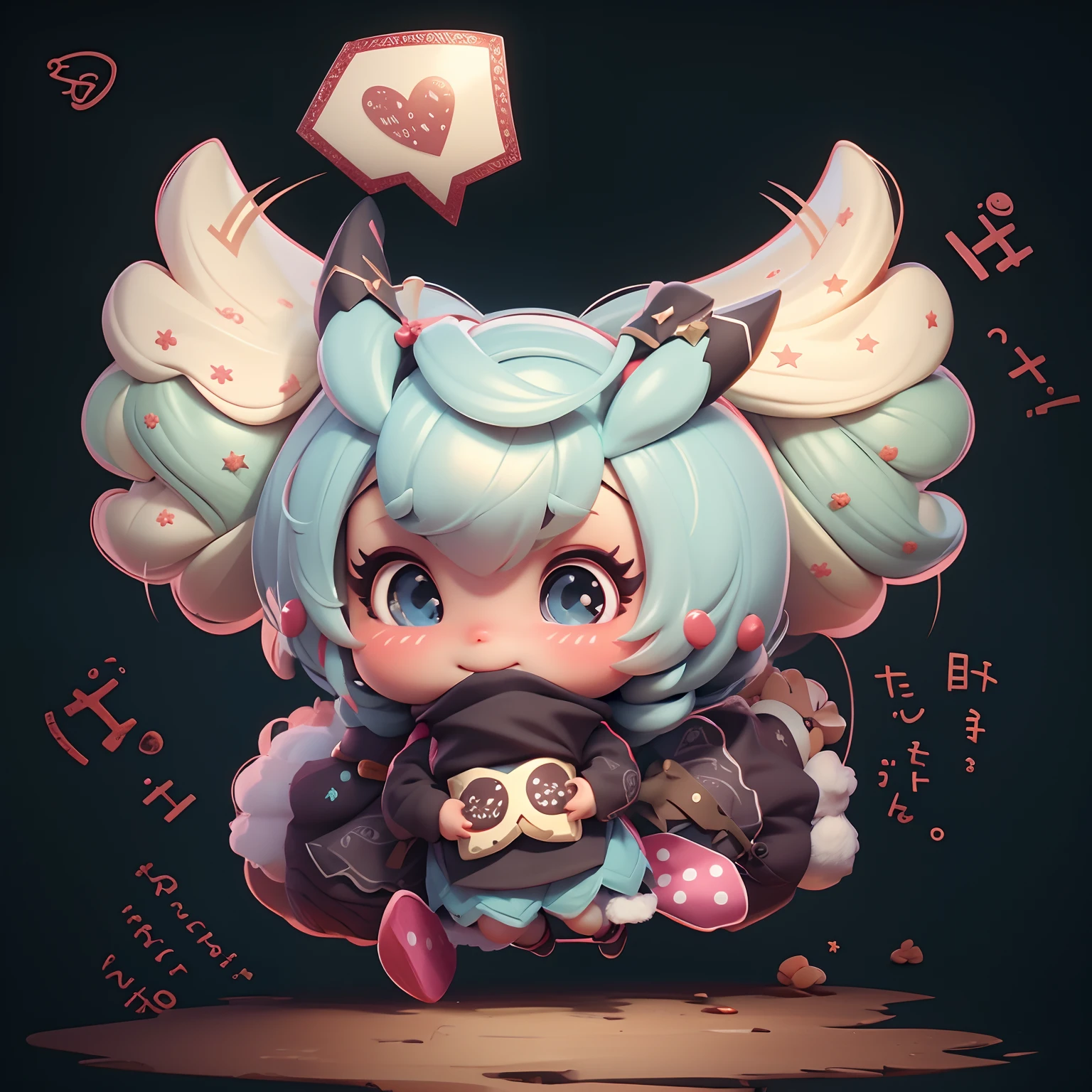 Create a series of loli chibi style dolls with a cute Christmas theme, sorridente e fofo, each with lots of detail and in an 8K resolution. All dolls must follow the same solid background pattern and be complete in the image, mostrando o (corpo inteiro, incluindo as pernas: 1.5)
Boneco Natal: Chame-a de Beto. Ela deve ter cabelos em tons coloridos e natalinos. Seus olhos devem ser grandes e brilhantes, with long eyelashes and rosy cheeks. Must be dressed in a jumpsuit in Christmas tones. She should wear a hat and have Christmas accessories on hand, while in the other has nothing. Don't forget the details, com detalhes coloridos e enfeites encantadores, sapato bonito
Certifique-se de adicionar sombras, texturas e detalhes nos cabelos, roupas, Cute accessories of each doll, to make them even more adorable and charming.