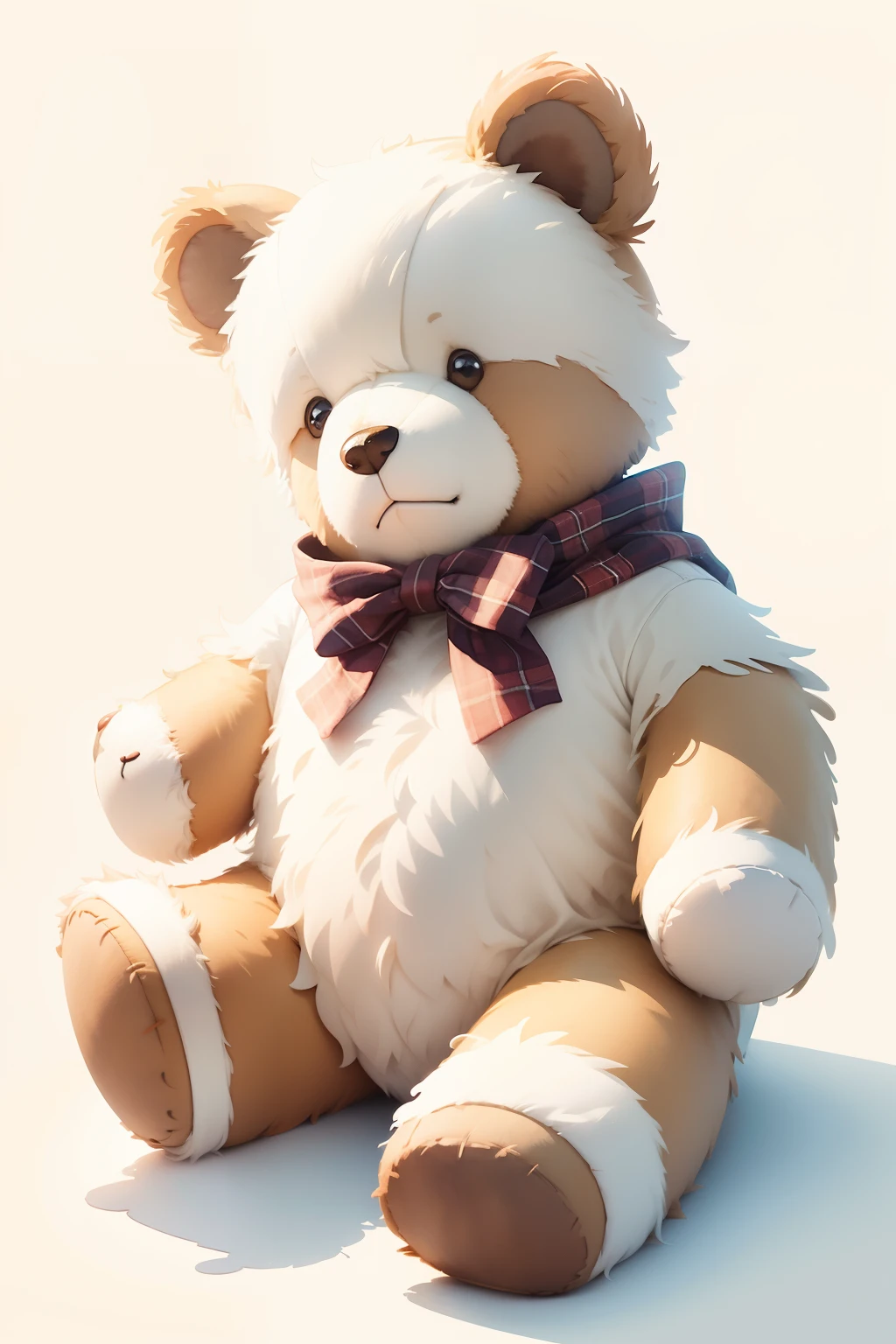 Generate teddy bear image with white background, watercolor illustration, face forward, watercolor,