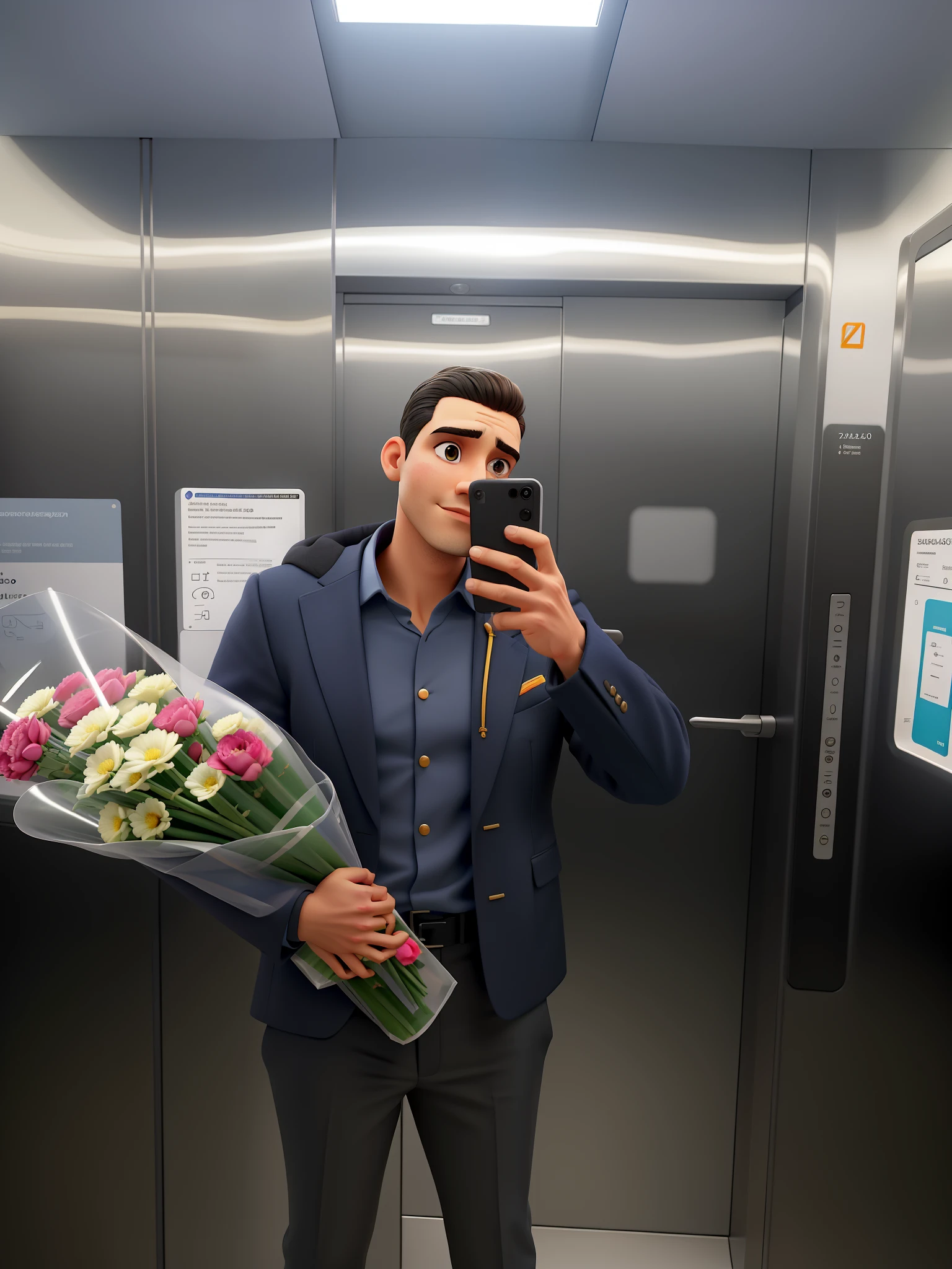 Rapaz, Traje de frio, corpo inteiro, luz de elevador, rosto moreno, mulato, moreno, foto em elevador, master part, Super Detalhe, Epic composition, Ultra HD |, alta qualidade, extremamente detalhado, Arte Oficial, papel de parede uniforme 8k, Super Detalhe, 32k