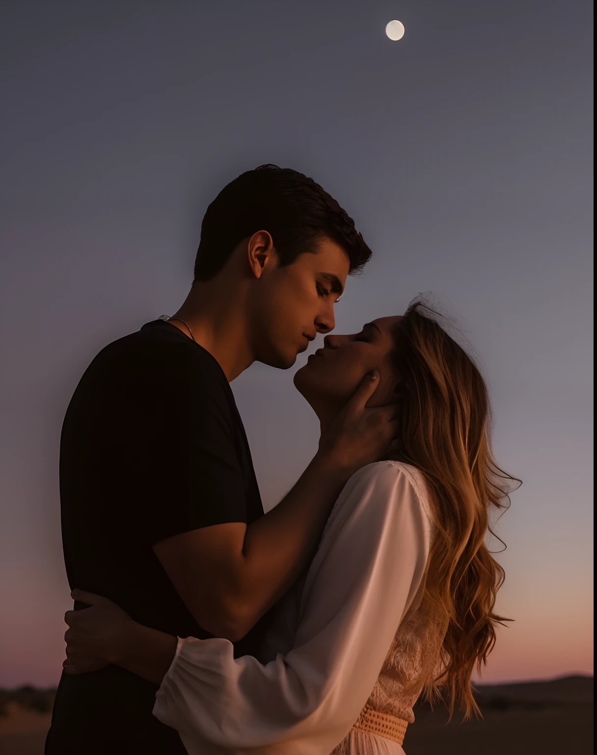 Make a novel cover with a picture of a woman and a man kissing along with the title "Heart space and dimensions"