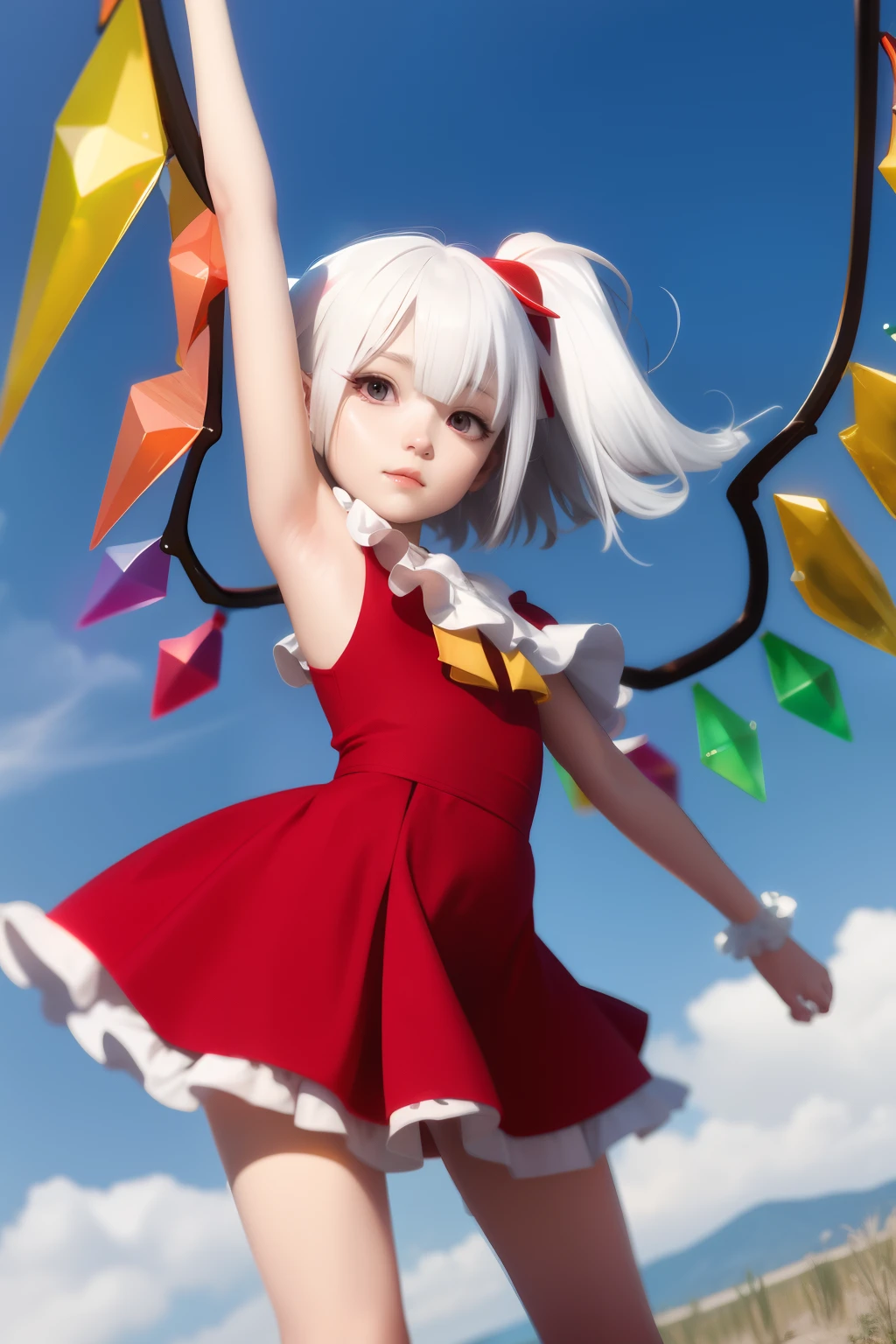 Flandre Scarlet white hair Anime Pictures