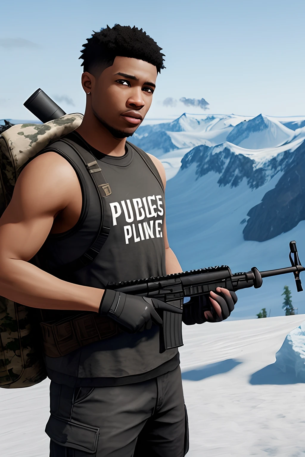 Black Man Holding M416 Glacial Pubg Mobile