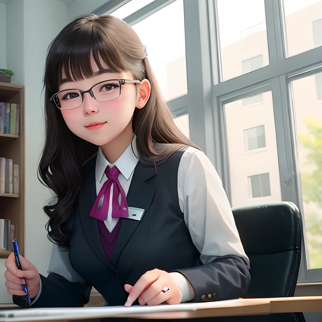 Create an image of a young secretary