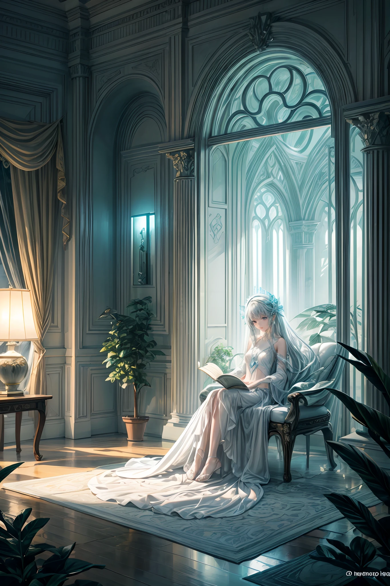 "Produces striking and imaginative scenes featuring young girls in futuristic biomorphic living room. The living room needs organic, Otherworldly Design, with furniture and elements resembling natural shapes,, Chair like a plant, etc., Biomorphic table, Eta、Seems to flow like water、or walls resembling bark.
The girl must be the central focus of the image, And she should look relaxed and relieved, As if she were in her own comfortable sanctuary. She、You can sit or lie down on one of the biomorphic furniture, Reading a book, or engage in some creative or leisure activity.
The lighting in the room should be soft and calm, The warm, Ethereal glow that enhances the feeling of tranquility and comfort. The bioluminescence accent of the room is、Can provide gentle lighting.
The color palette is harmonious、Must be inspired by nature, A mix of earthy tones and soft pastel colors. Make sure the details in your biomorphic living room are complex and visually appealing, A seamless fusion of nature and technology. Overall, The image should evoke a sense of wonder and relaxation, As if the girl is in a space where there is a border between the natural world and artificial ambiguity."