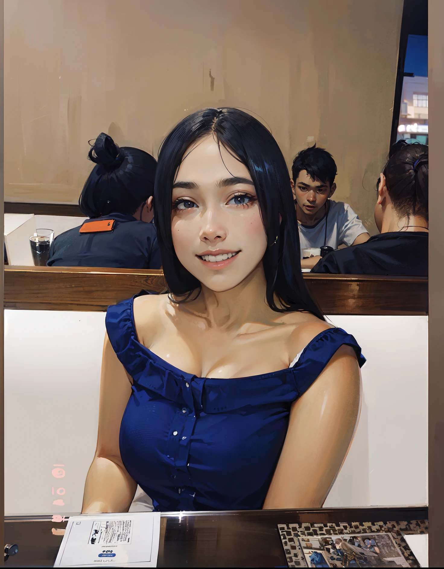 there is a woman sitting at a table with a book, 18 years old, 19-year-old girl, around 20 yo, 1 , she is about 20 years old, she is about 2 0 years old, around 1 9 years oldout 1 6 years old