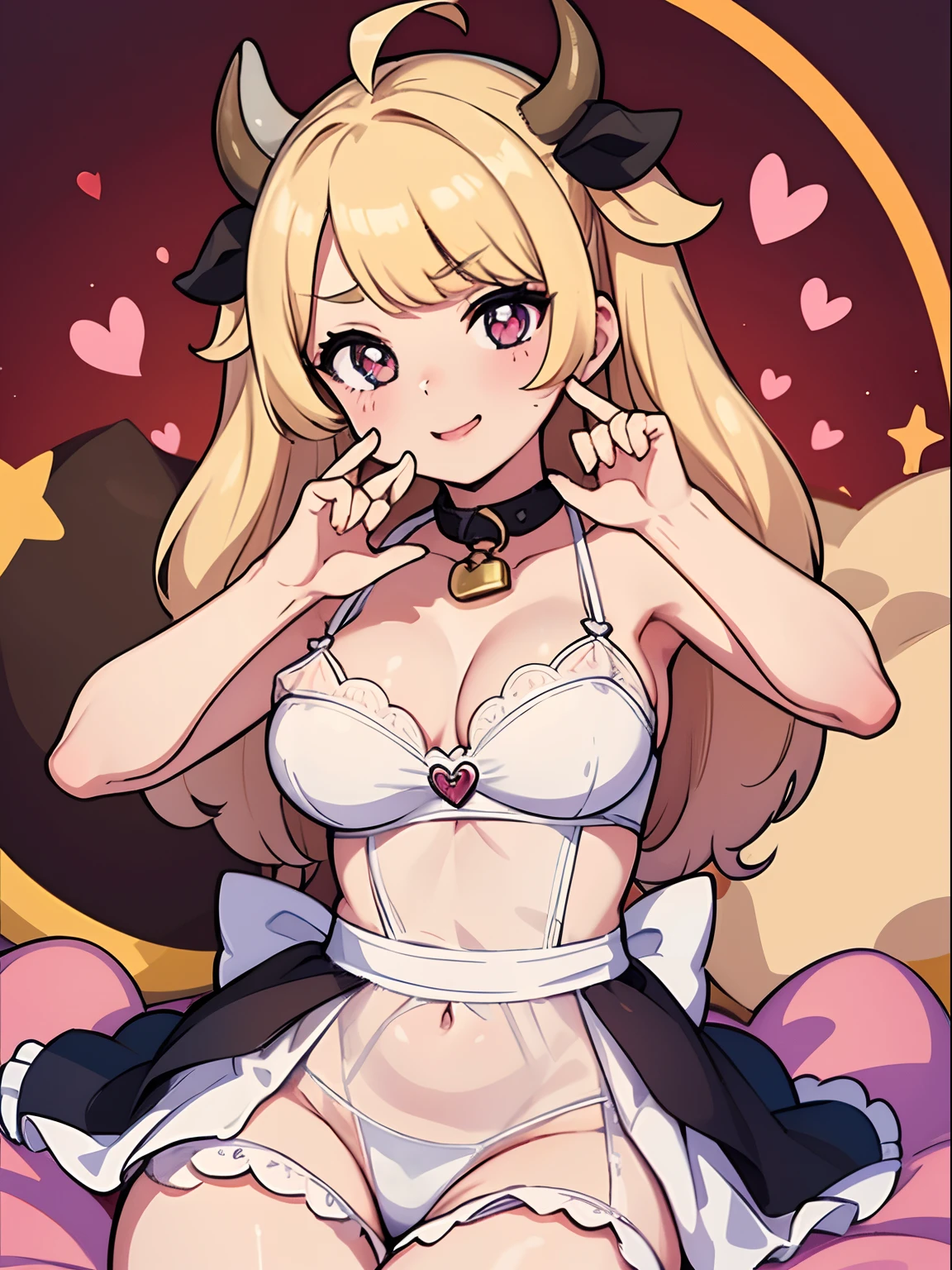 (melhor qualidade, obra-prima), 1girl, (peluda), cow, feliz, corada, rechonchuda, fofa, heart-shaped shaped pupils,