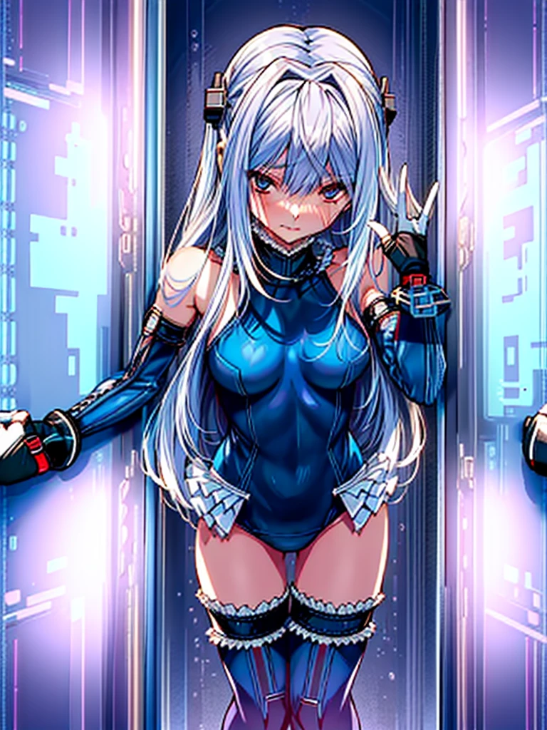 1girl in, ( (digital) ( (Inside a futuristic experimental facility:1.2), medium breasts, (fril swimsuit, thighs thighs thighs thighs, Detached sleeves)) , Best Quality, marierose,、Hypnorola
Eyes in the sky、1girl in,Emotionless facial expressions,,(Multiple cables connected to the console:1.3)