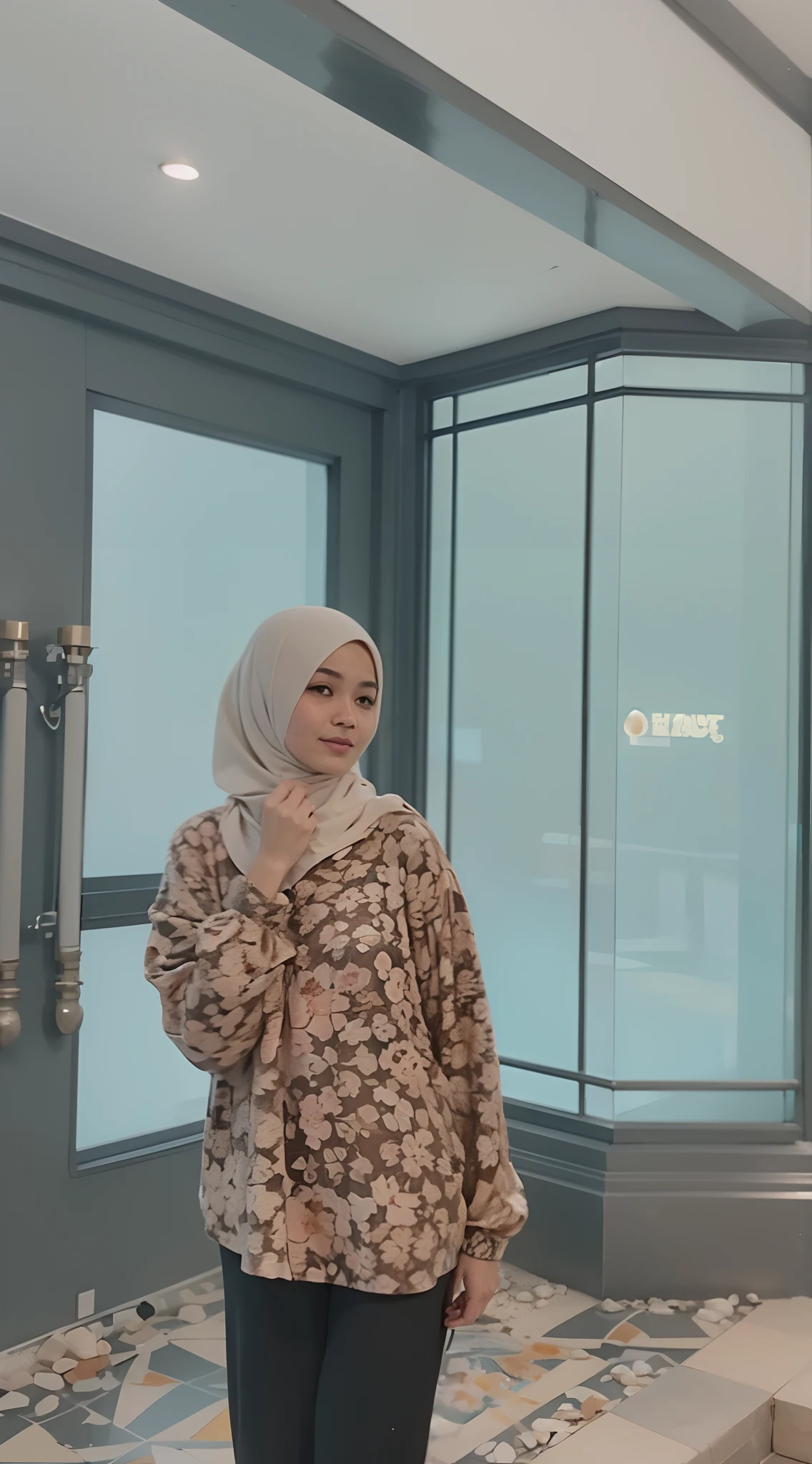 (( 1girl, muslim girl, nude, fully naked, showing beautiful nipples, showing beautiful pussy, unbuttoned hijab, really wet, really wet clothes, see thru, wearing really wet long abaya hijab, splashing water)),(8K, rich detail, crisp detail, sharp image, RAW photo, highest quality, High resolution:1.1), (hyperrealistic:1.4),(realistic, photorealistic:1.3), soft light,realistic face,realistic body,realistic skin,disorganized,masterpiece,(cute:1.8), 165cm height, 16 years old, (((baby face, round face))), ((Beautiful big breast)), ((medium length, floating hair, (dark hair)), hair), beautiful smile, really happy, laughing loud, fine black eyes,innocent eyes,droopy eyes,Watery eye,blush,good style,colorful lights,film Grain,,look viewer,((full Body photograph)), teenager,professional lighting,portrait,photon mapping,radio city,Physically based rendering, japanese girl, in my bathroom,