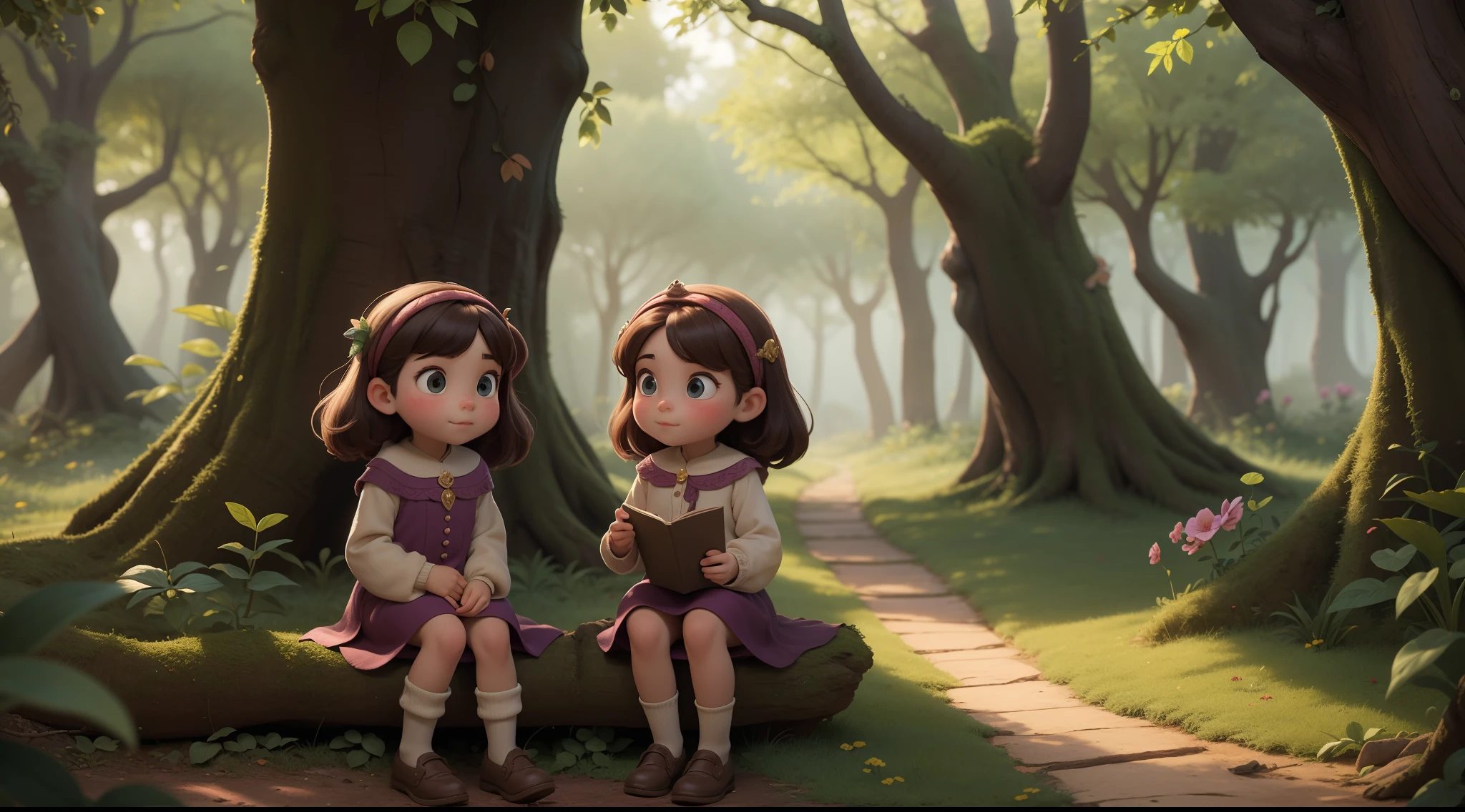 Once upon a time, in a cozy village on the edge of an enchanted forest, there lived twin sisters named Lala and Isi. They were inseparable and loved exploring the magical secrets of the forest that lay just outside their home.