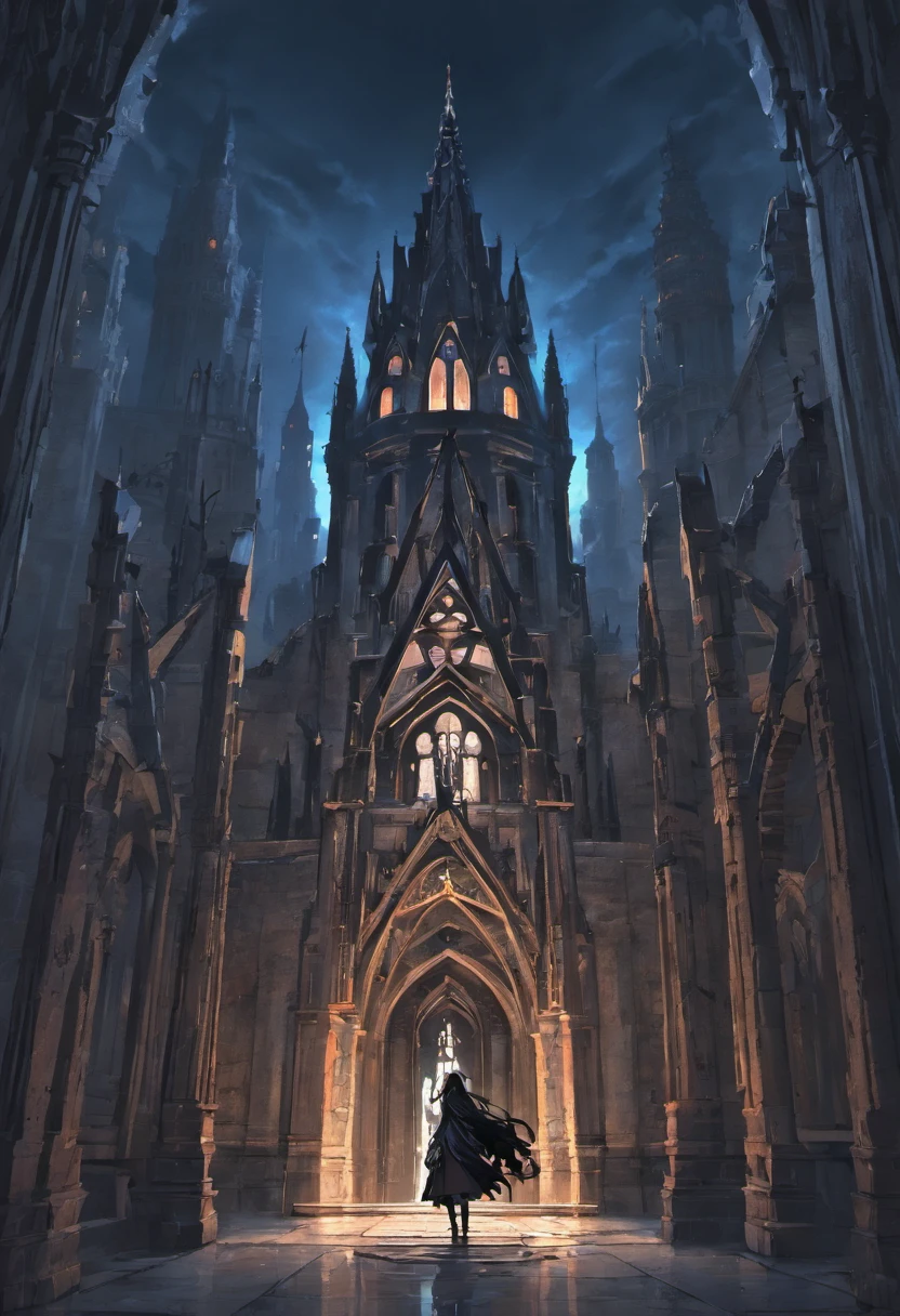 Gothic city of the Necro、Face that is、It's a testament to its haunting beauty and creepiness，A testimony of civilization's deep reverence for death and the afterlife. Its architecture incorporates a dark aesthetic, intricate designs, And the mystery of the afterlife. Below is a visual description:

Cityscape:
As you approach the Gothic Necropolis City, You will be greeted by a vast metropolis enveloped in eternal twilight. Dark clouds loom overhead, Face that is、Face that is、It casts an ethereal glow on the pale and translucent buildings of the city. Cityscape in a desolate landscape, Towering spires, Ornate arches, Complex bridges spanning gaps between buildings.

architecture:
The building itself is、It is a mixture of Gothic and necromancy styles. turrets, minaret, Buttresses adorn the structure, Reach for the sky like a skeleton's fingers. These structures are mainly made of darkness, emissive material，It seems to absorb and emit a dim glow, otherworldly glow. The architecture combines grandeur and melancholy, It reflects the duality of the relationship between the dead and the dead.

Mausoleum-style mansion:
The dwellings of the city resemble mausoleums, Sculpture depicting an arched entrance and death scene, Leutentic, And cosmic energy. Balconies and terraces are decorated with stone carvings，It seems to come to life in the ever-changing twilight, Cast eerie shadows on the street below.length hair、Tight red dress in a miniskirt、Silhouette of a long-legged woman