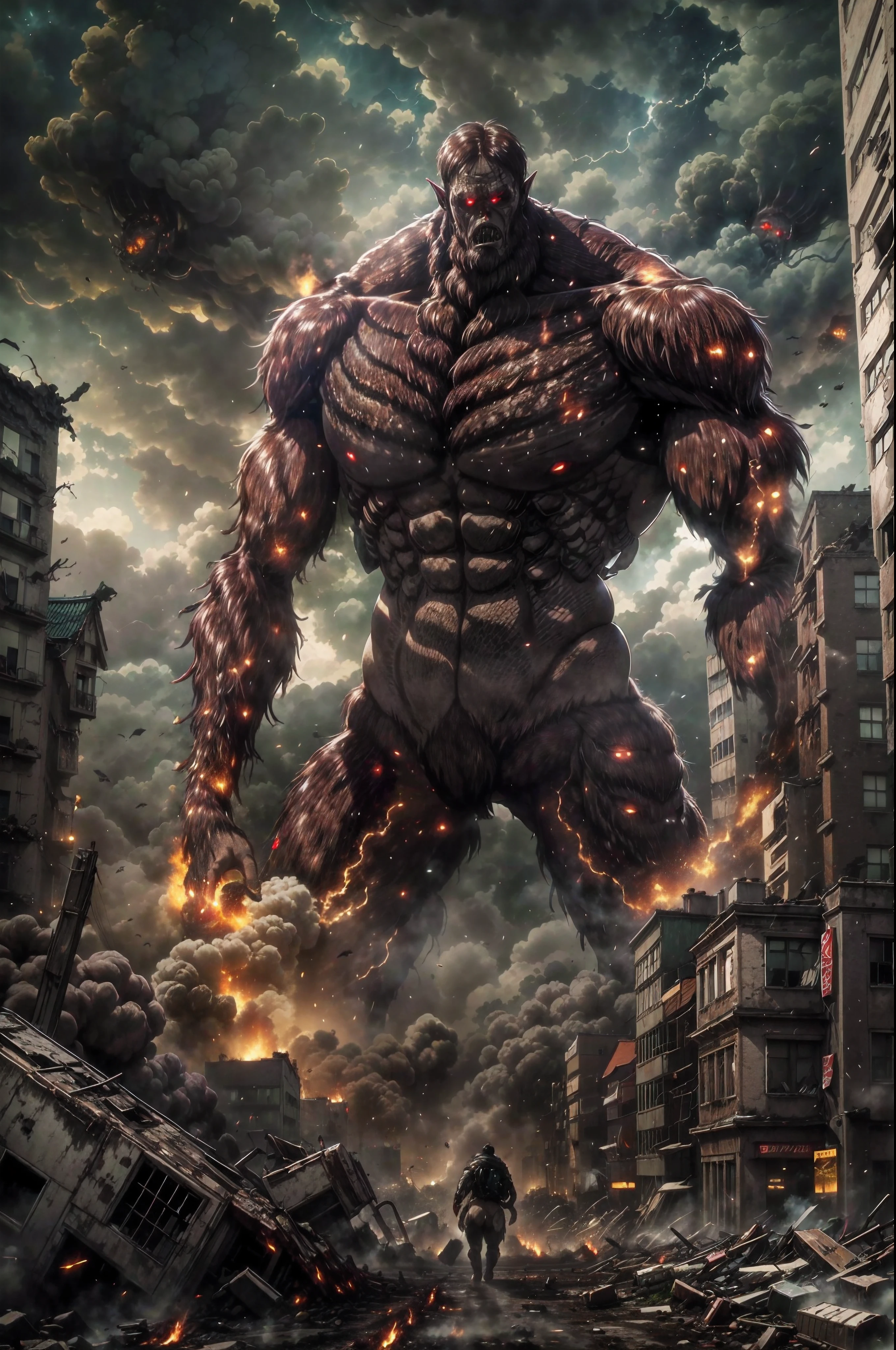 please blend with the background of a in fire tall big house