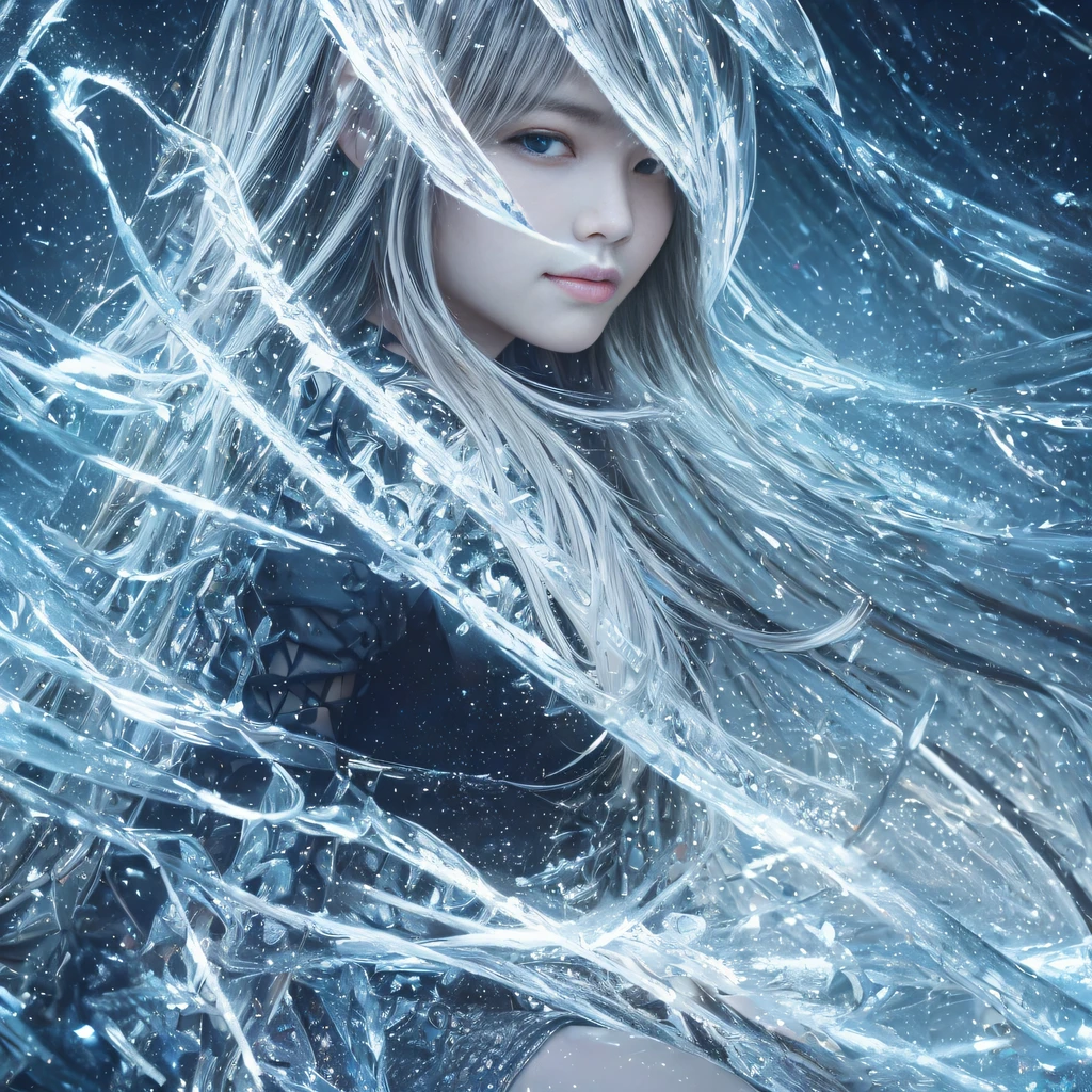 32K,复杂,ellegance,highly detailed,A majestic,Digital photography,Autumn cowboy shot,surrealism painting,Broken rubies,Beating magic,Entwined water magic,(tmasterpiece,Cinematic light,Fine beautiful eyes:1.2),hdr,Void 5 Energy Storm,(China 1 girl,Black eyes:1.5),paleskin,Glowing skin,(sitting on the stone:1.5),delicated face,Black color hair,Wearing palatial red armor,cropped shoulders,nabel,short skirt,Beautiful light blue armor,Rained,big breasts beautiful,looking at viewert,Face away from the camera,tmasterpiece,Side upper body,Side portrait close-up